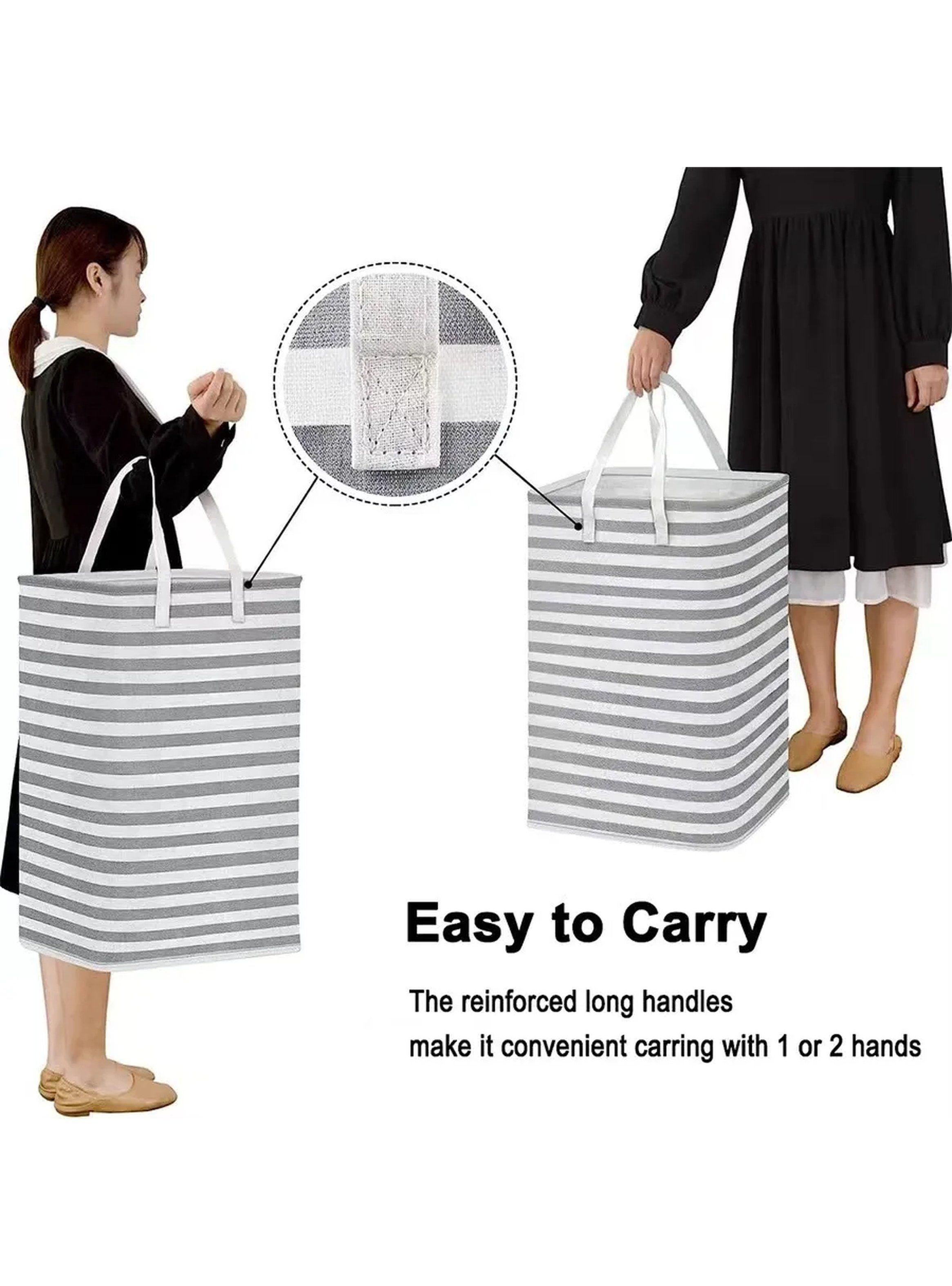 Cesta de Ropa Plegable 75L Resistente Al Agua Asa Reforzada-8