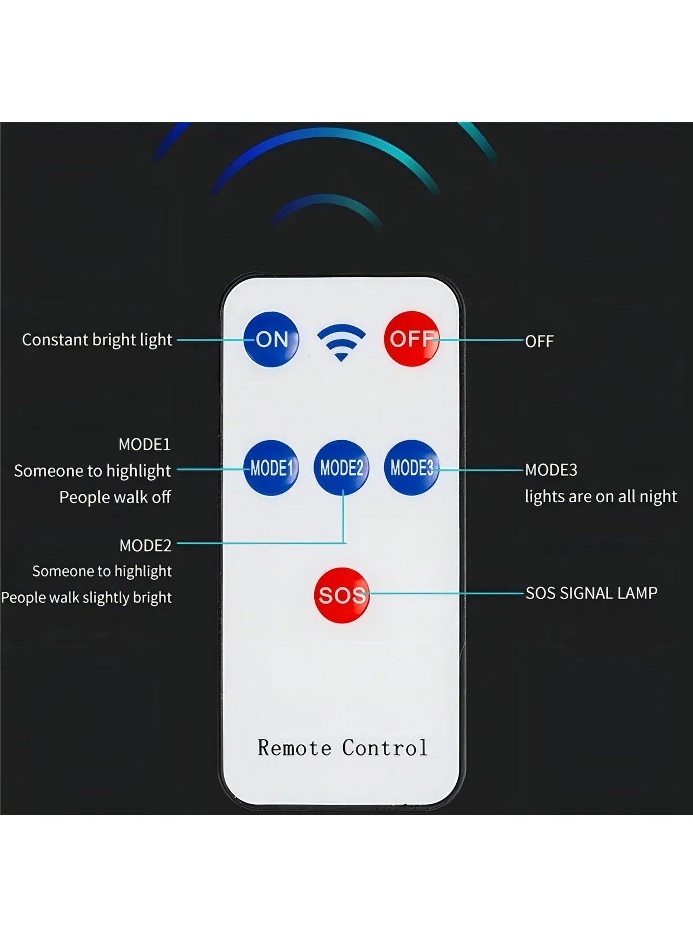 Luz de Foco Solar Exterior LED Control Remoto Sensor Movimiento-4