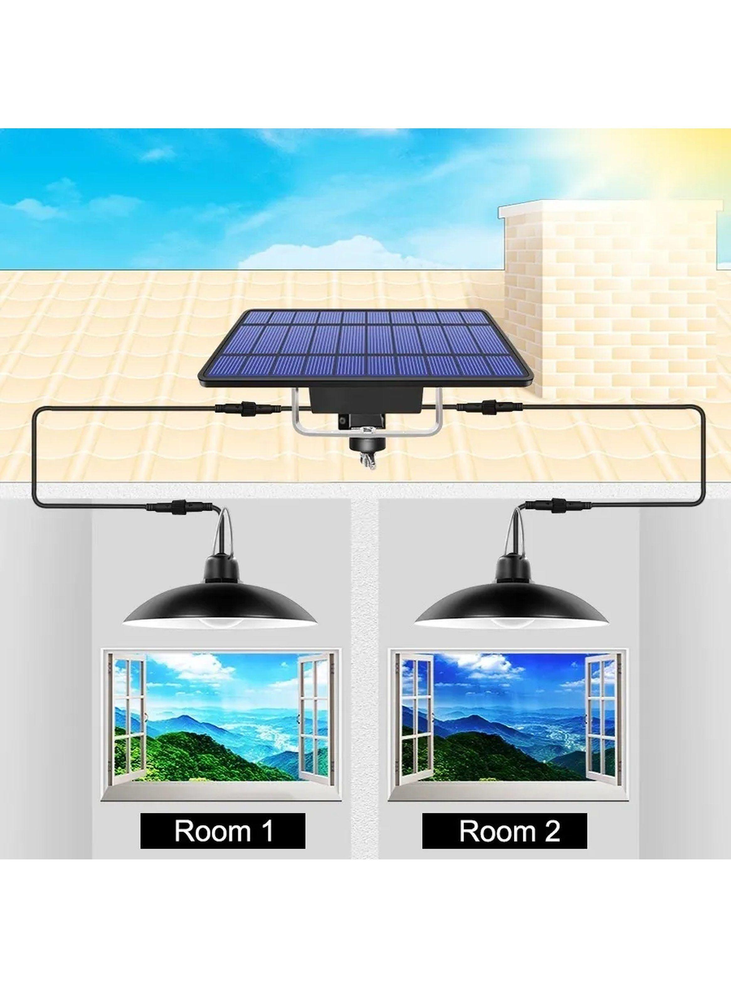 Lámpara Solar Doble Cabezal Con Control Remoto Color Negro-2