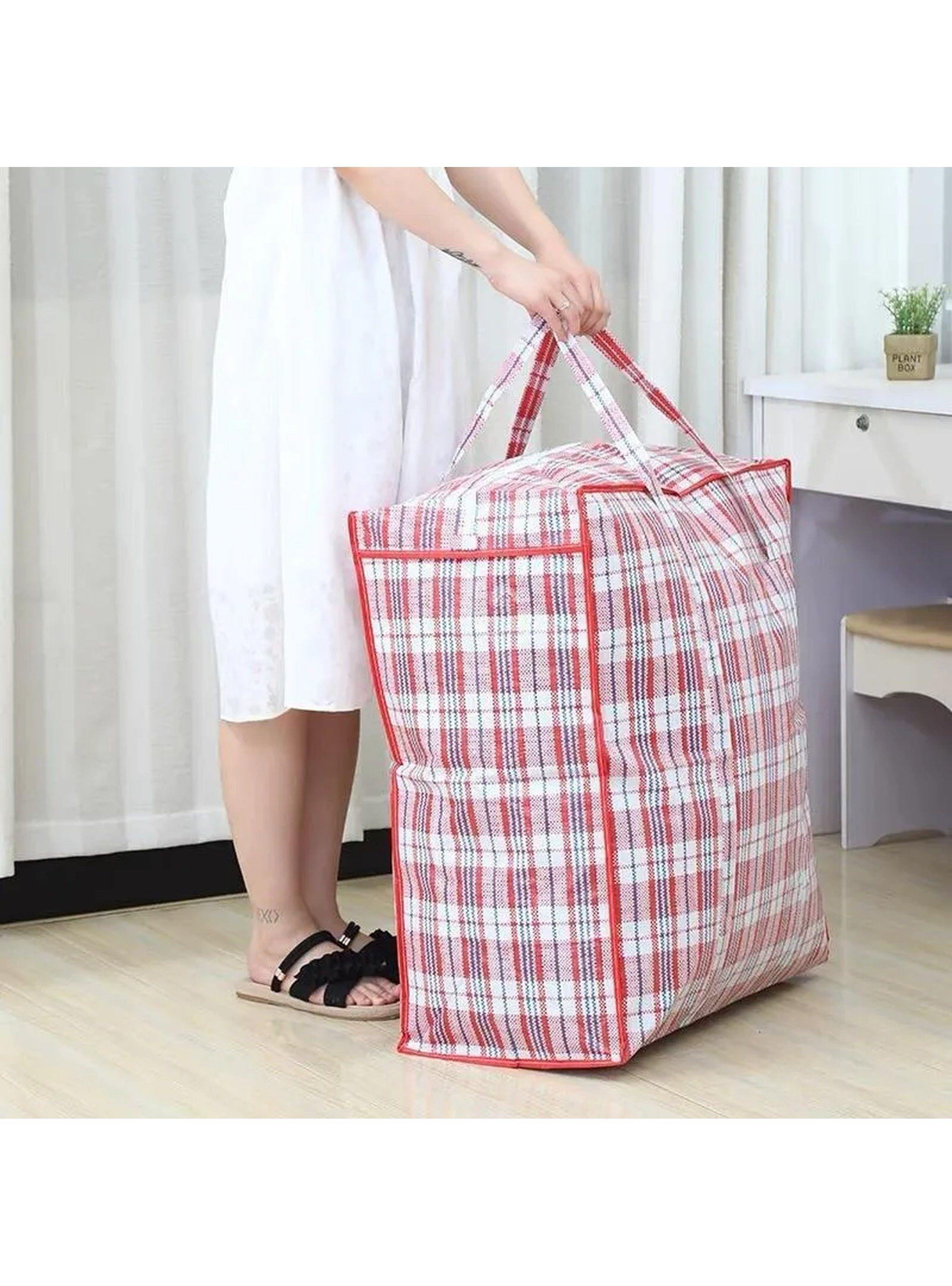 Bolsa de Almacenamiento Grande Tela Resistente Asa Reforzada Multicolor-3