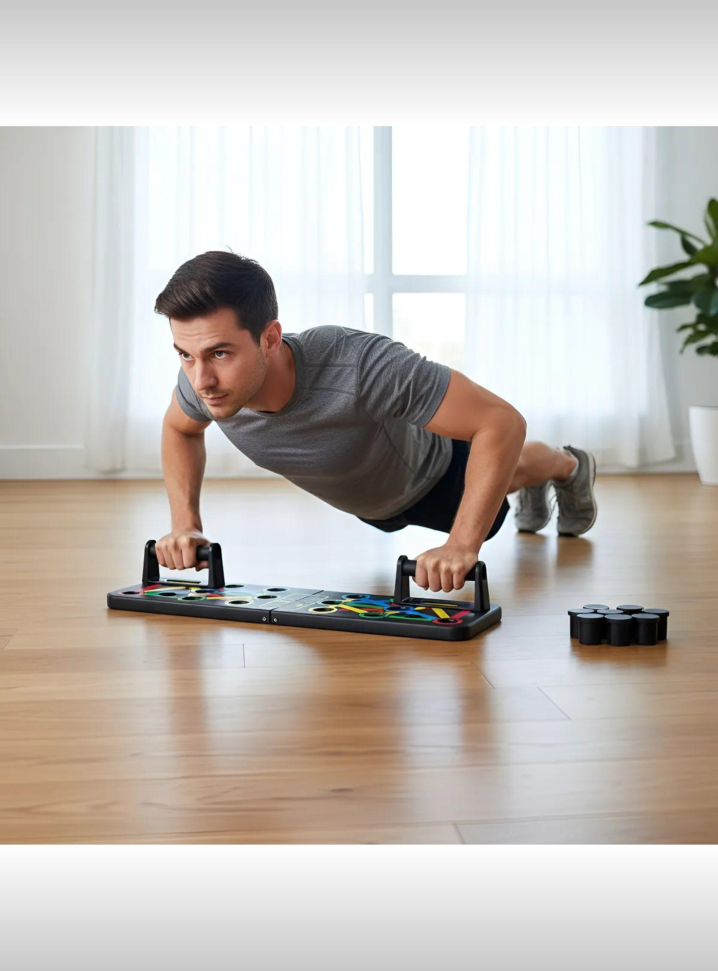 Tablero de Ejercicio de Flexiones Multifuncional Plegable con Agarraderas-0