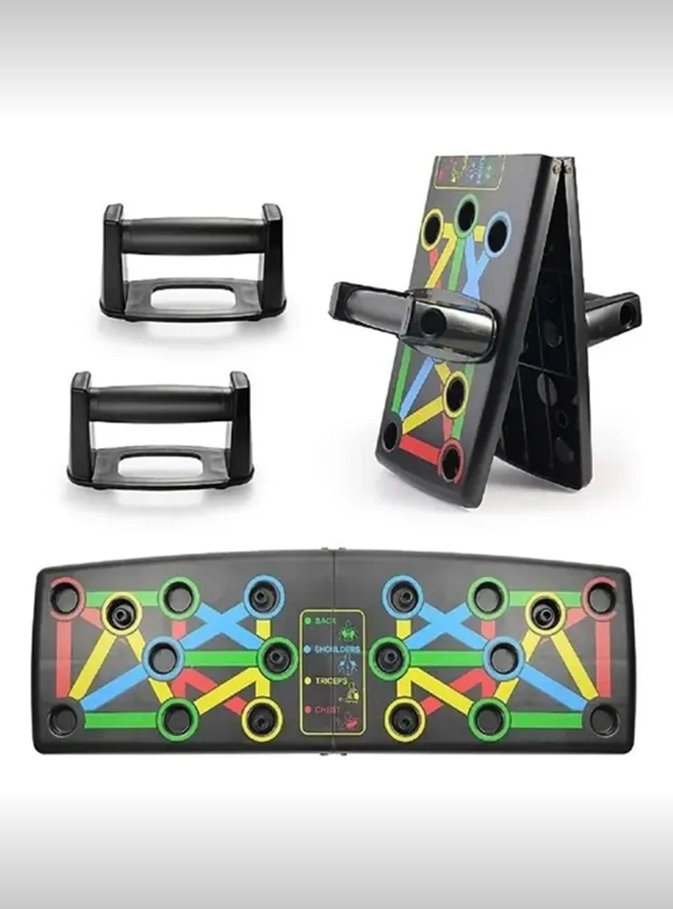 Tablero de Ejercicio de Flexiones Multifuncional Plegable con Agarraderas-4