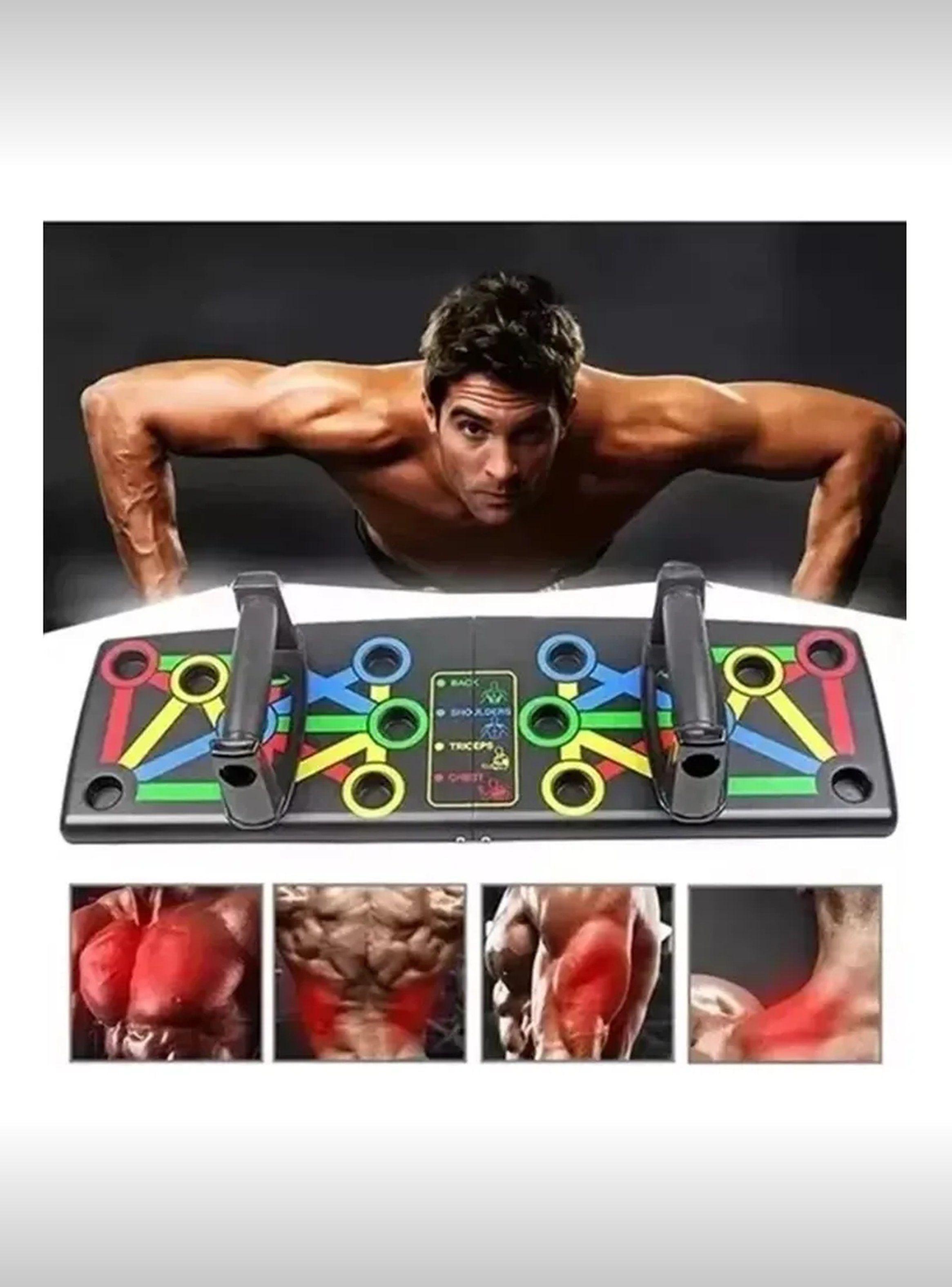 Tablero de Ejercicio de Flexiones Multifuncional Plegable con Agarraderas-7