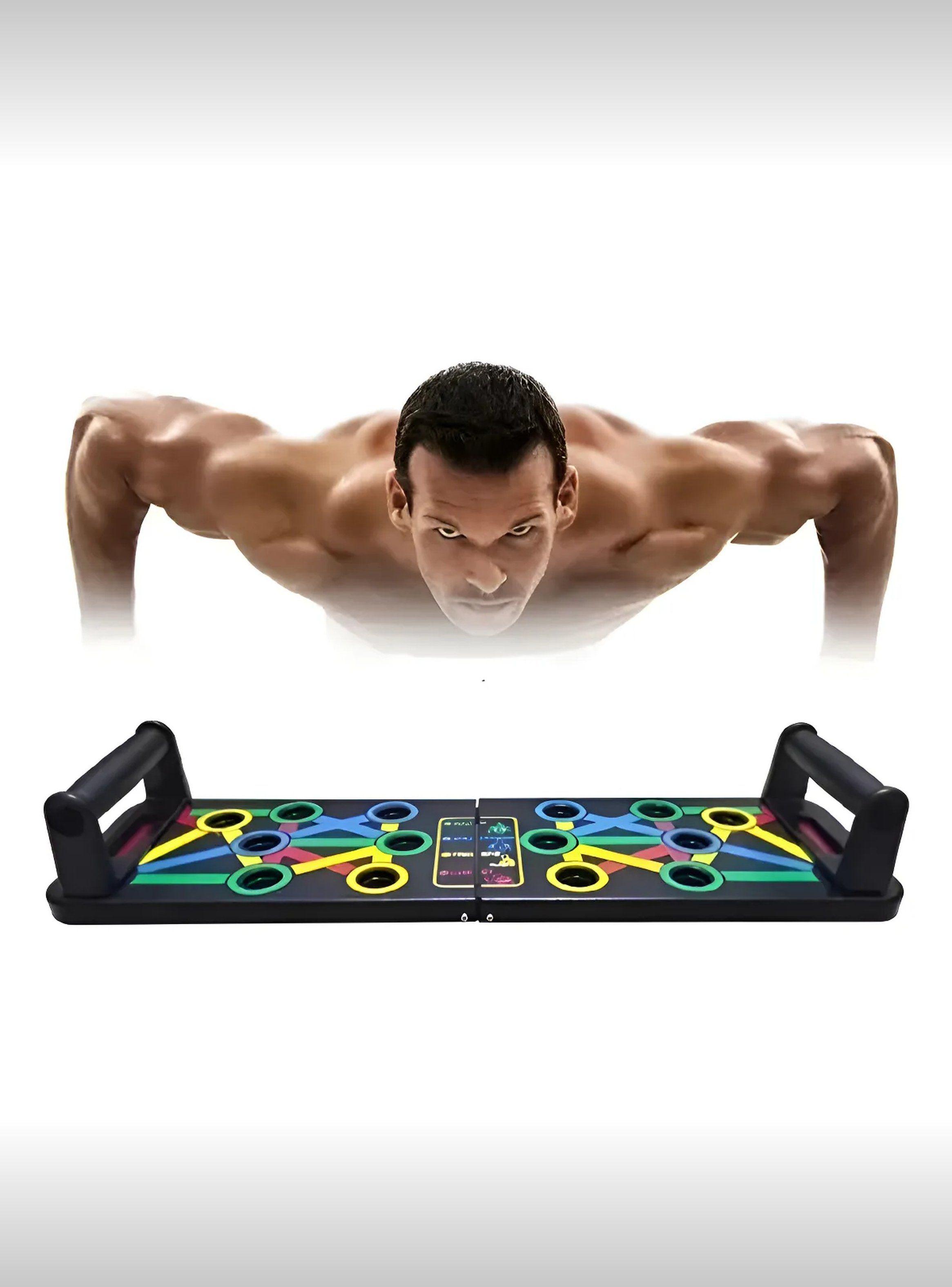 Tablero de Ejercicio de Flexiones Multifuncional Plegable con Agarraderas-9