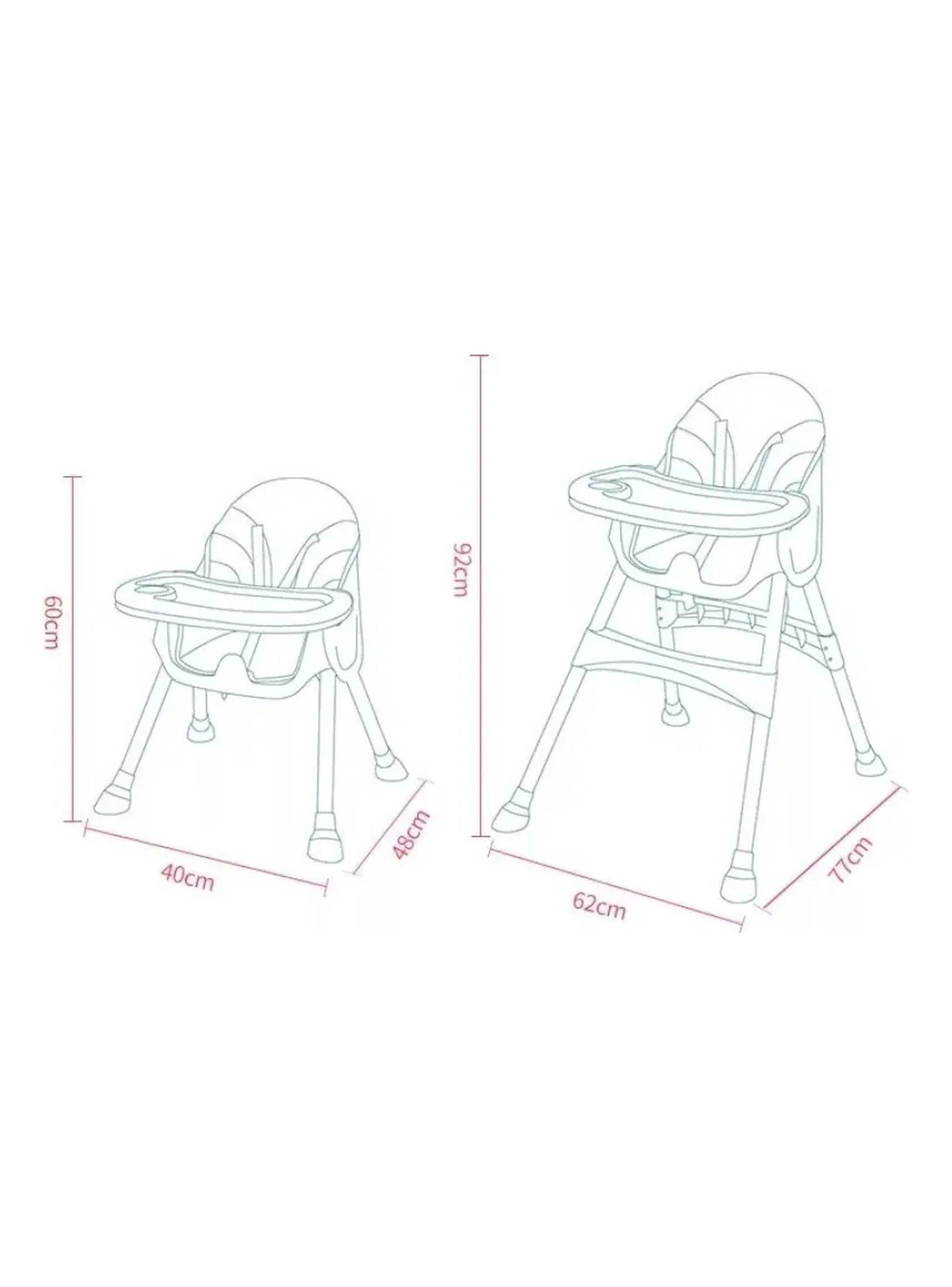 Silla de Comer para Bebés Altura Ajustable Rosa BPA Libre-6