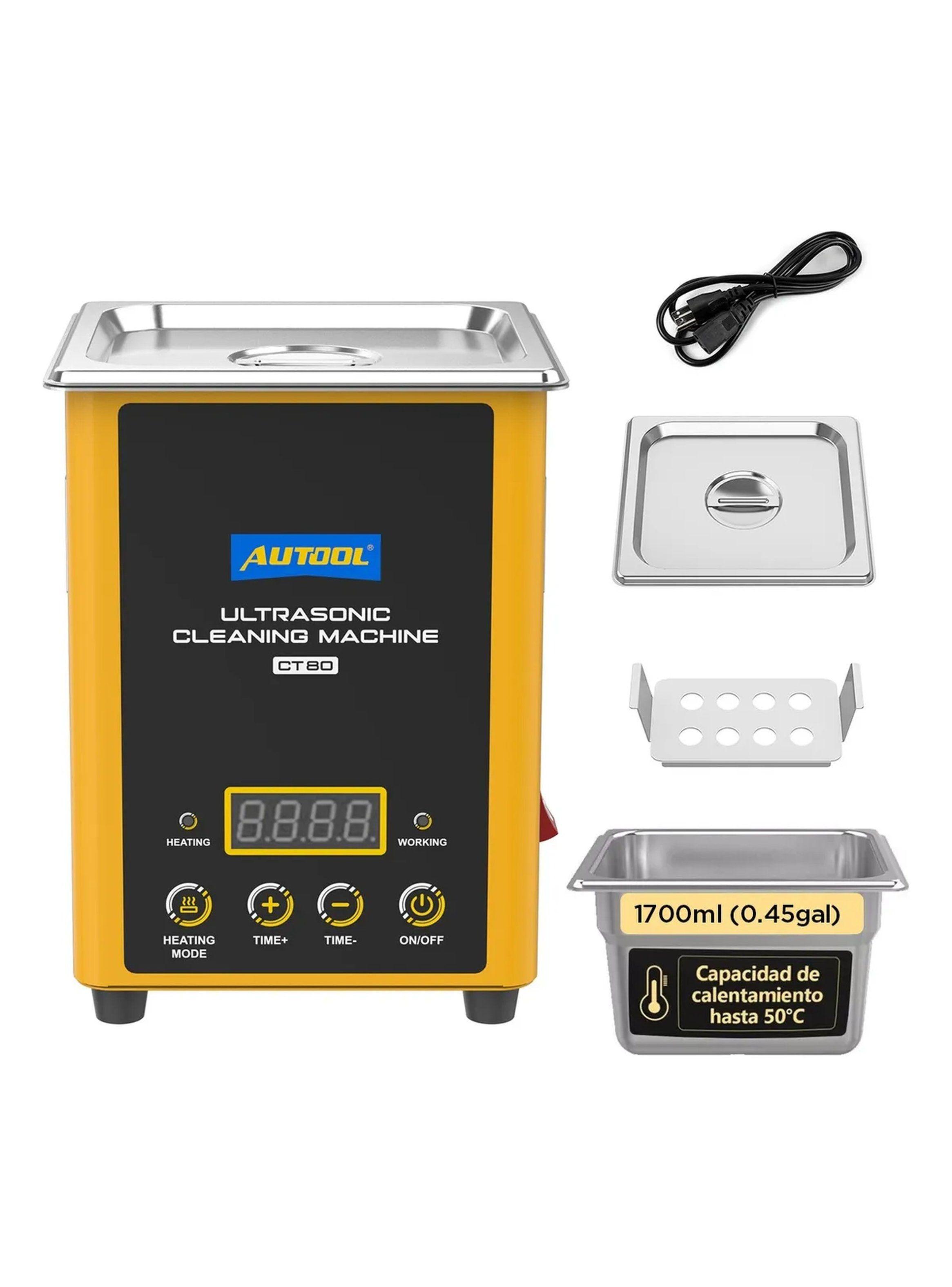 Máquina de Limpieza por Ultrasonidos Acero Inoxidable 1700ml | Calefacción hasta 50°C-0