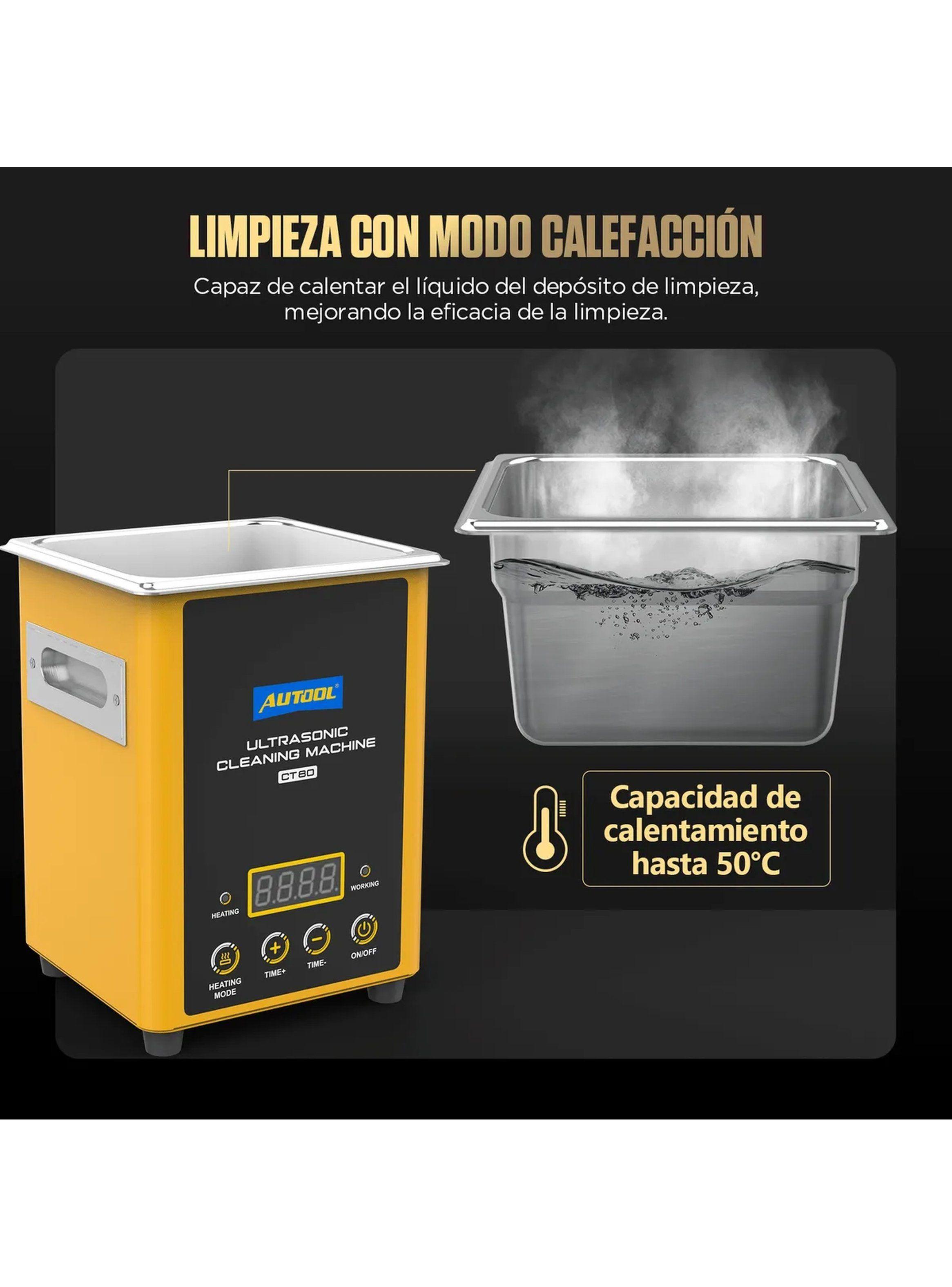 Máquina de Limpieza por Ultrasonidos Acero Inoxidable 1700ml | Calefacción hasta 50°C-5