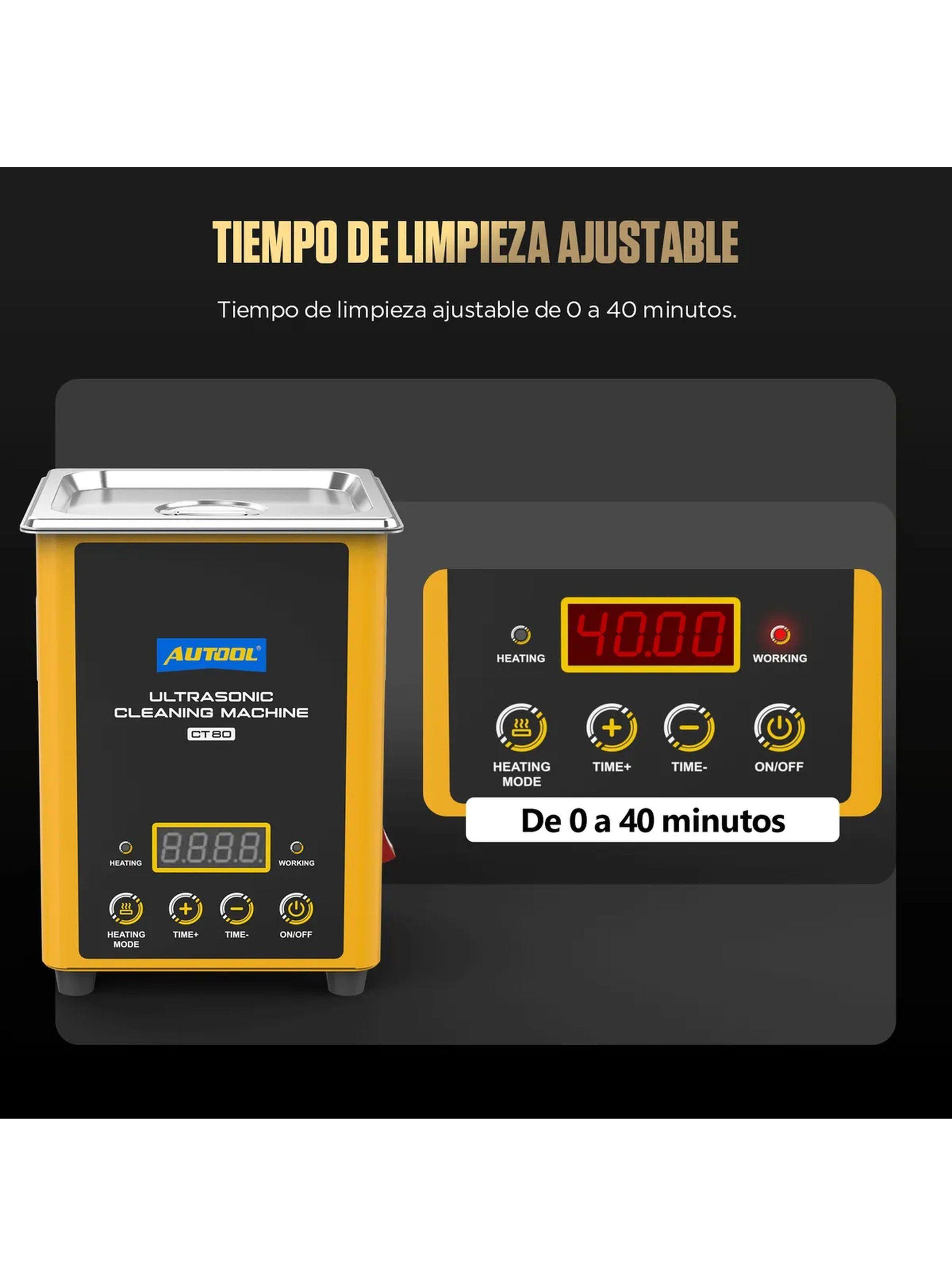 Máquina de Limpieza por Ultrasonidos Acero Inoxidable 1700ml | Calefacción hasta 50°C-7