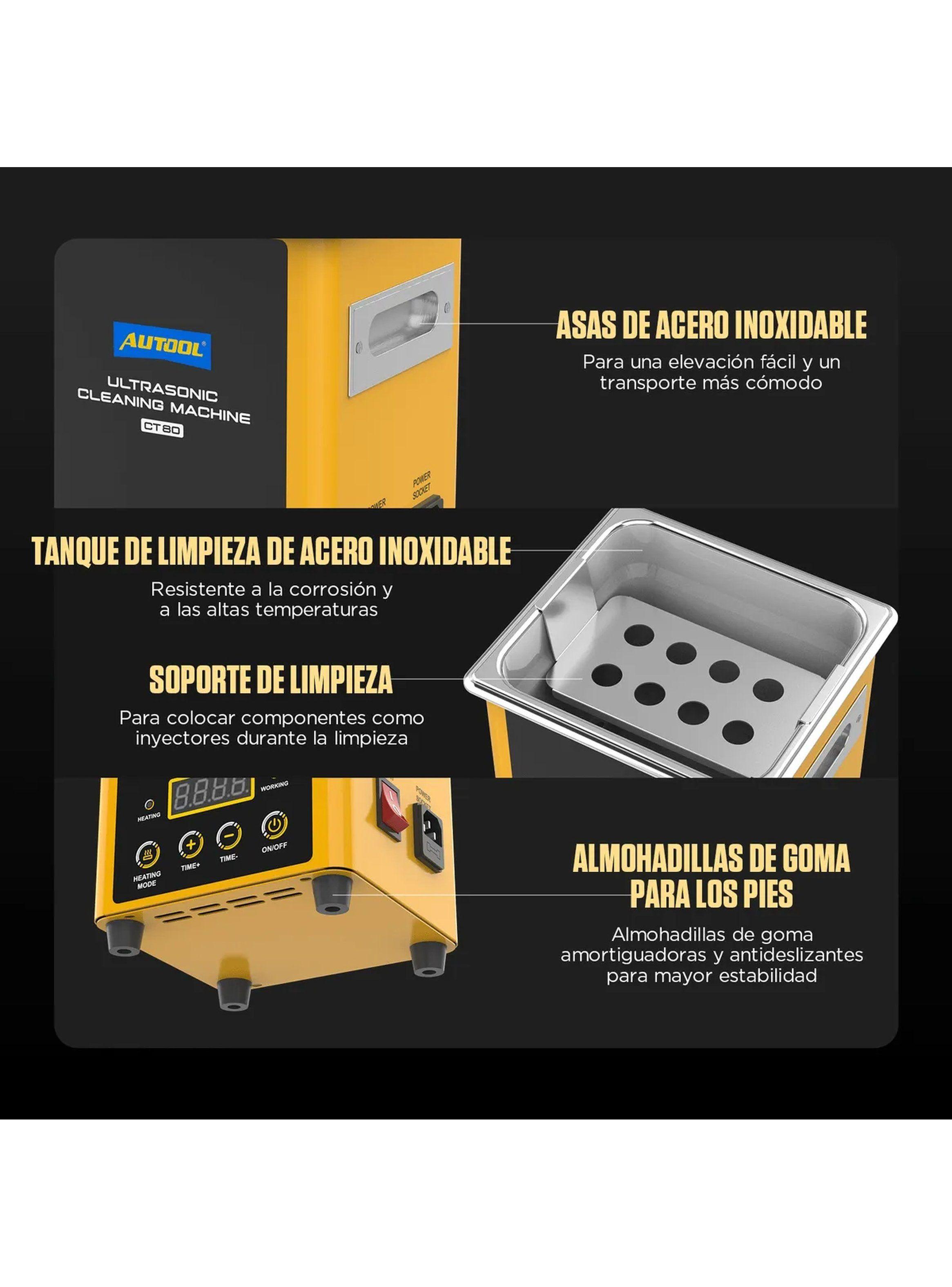 Máquina de Limpieza por Ultrasonidos Acero Inoxidable 1700ml | Calefacción hasta 50°C-8