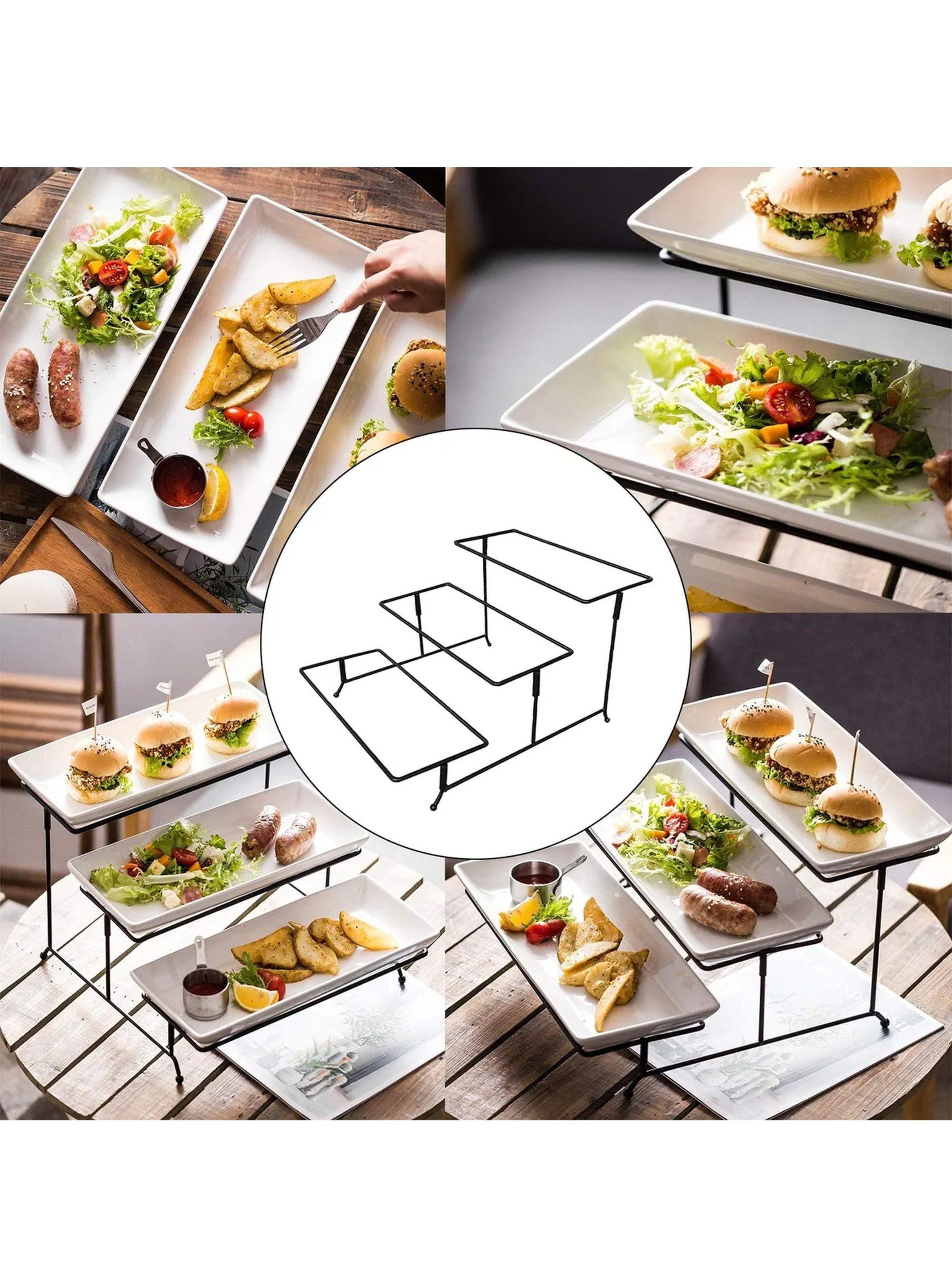 Soporte Exhibidor de Metal Negro 3 Niveles Rectangular-3