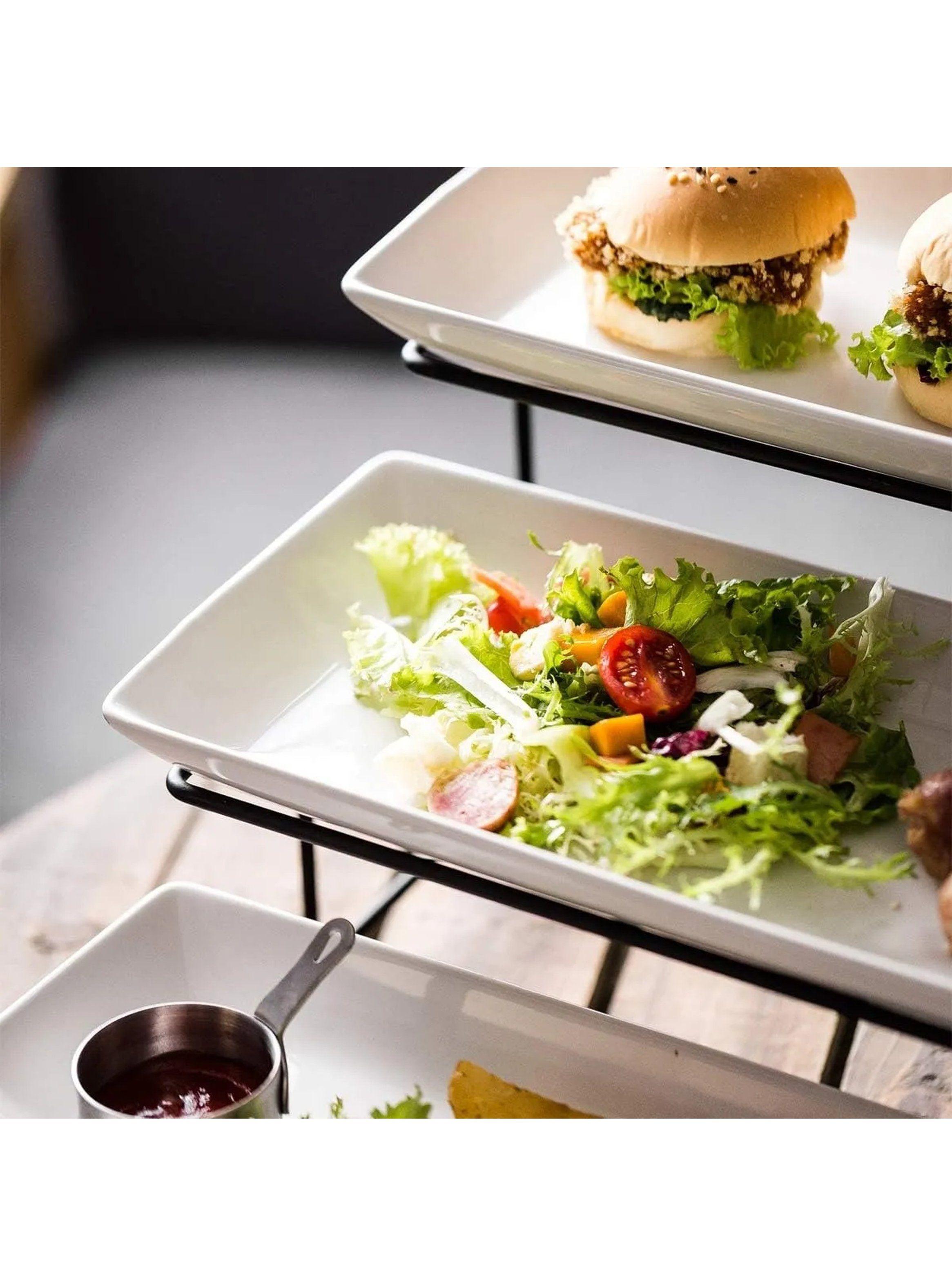 Soporte Exhibidor de Metal Negro 3 Niveles Rectangular-4