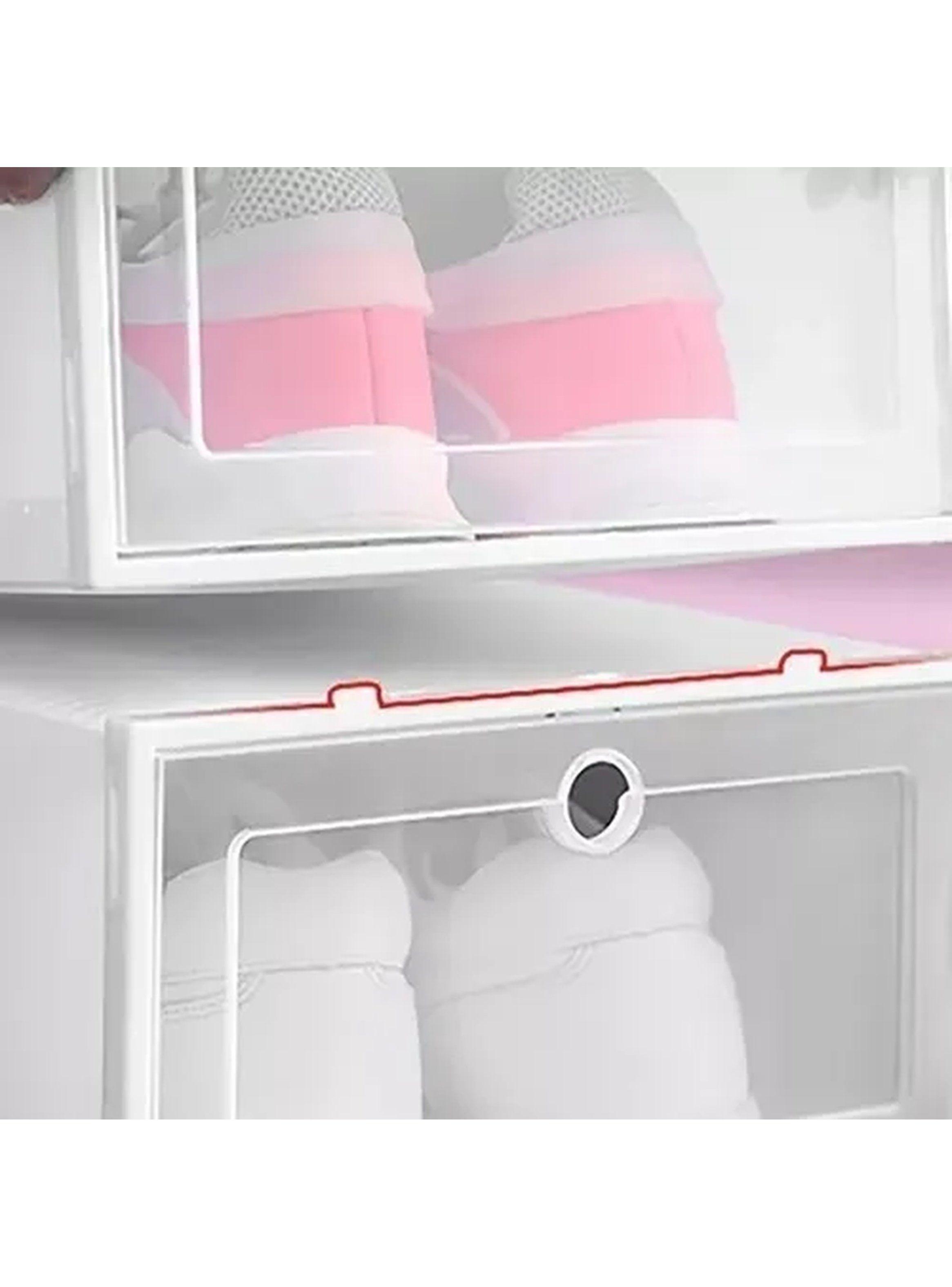 Cajas Organizadoras de Zapatos Plásticas Transparentes 35x23x14cm Apilables-6