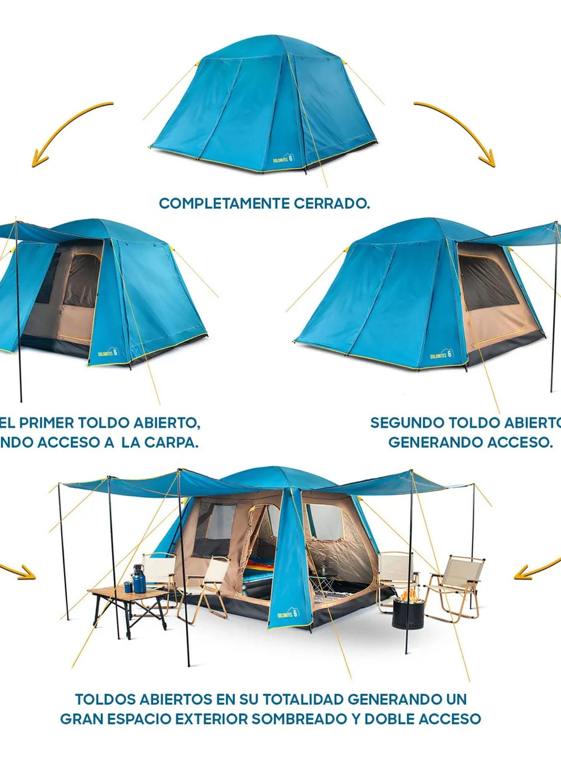 Carpa Familiar 8 Personas Impermeable Paneles UV-3
