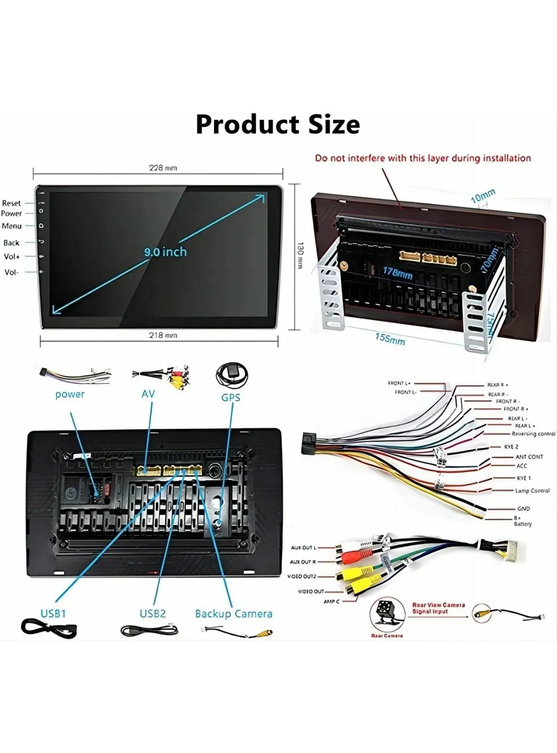 Pantalla Táctil para Auto 10 Pulgadas Android Bluetooth Con Cámara Reversa-5