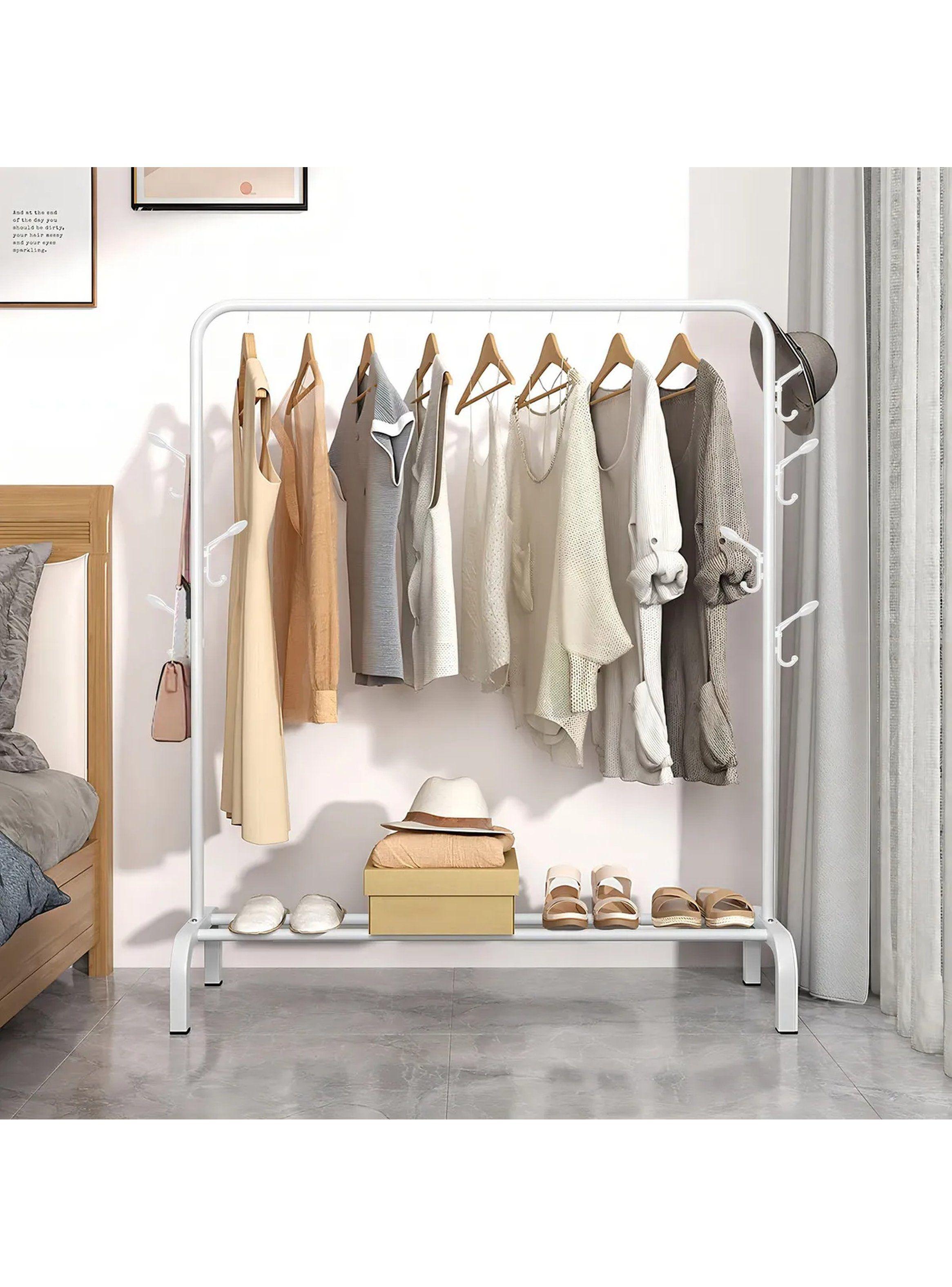 Estante Metálico para Ropa Multifuncional 25mm con Ganchos Laterales-6