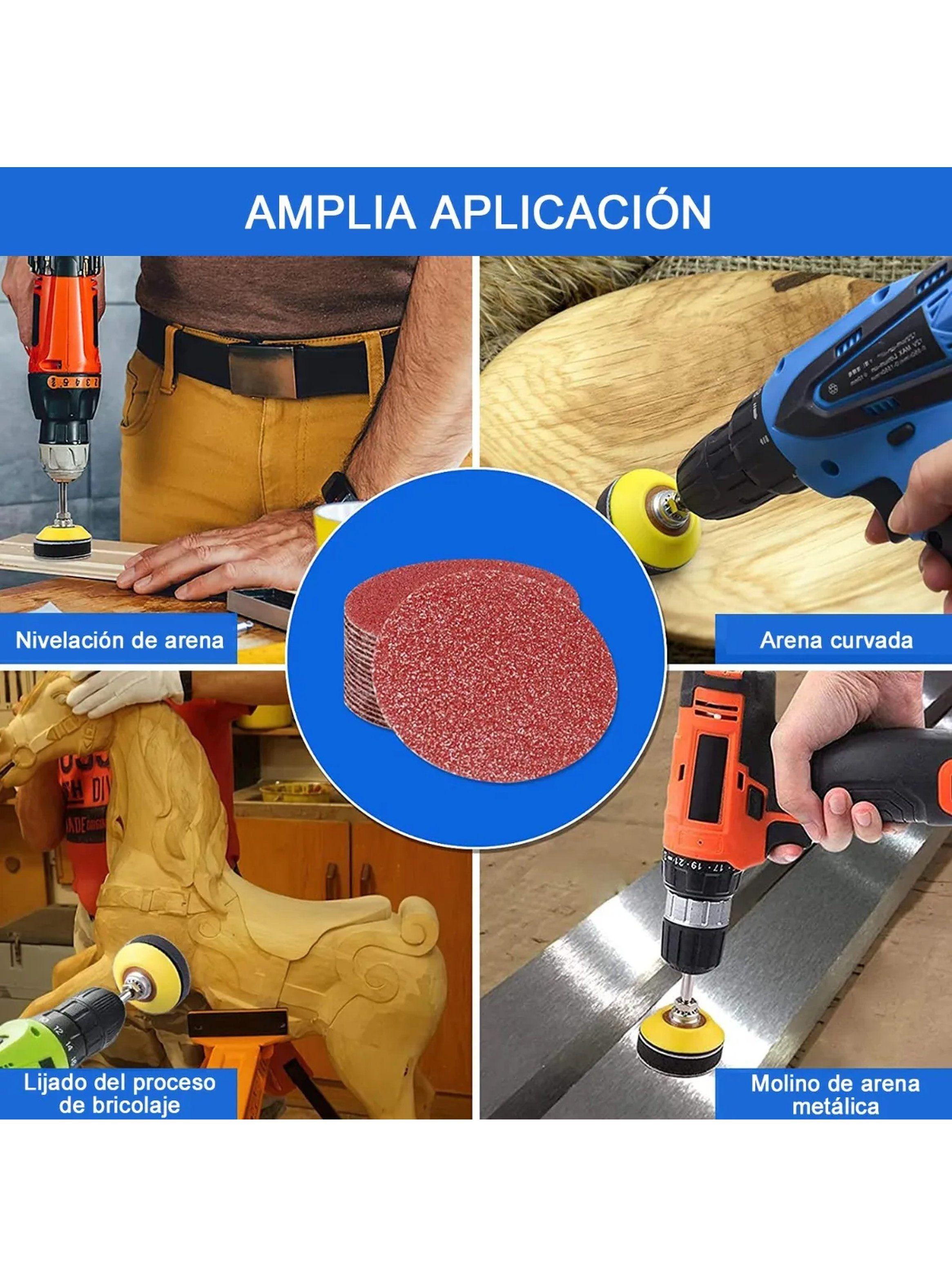 Disco de Lija con Placa de Molienda 102 Piezas M14 | Compatible con Taladro-7