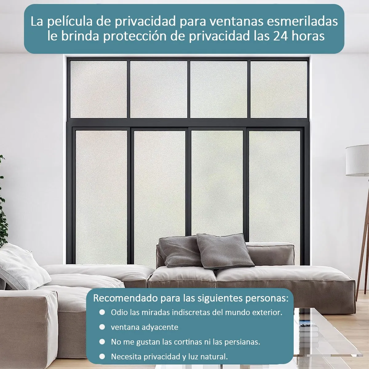 Película De Privacidad Ventana Ajuste Estático Esmerilada Reutilizable Blanca-9