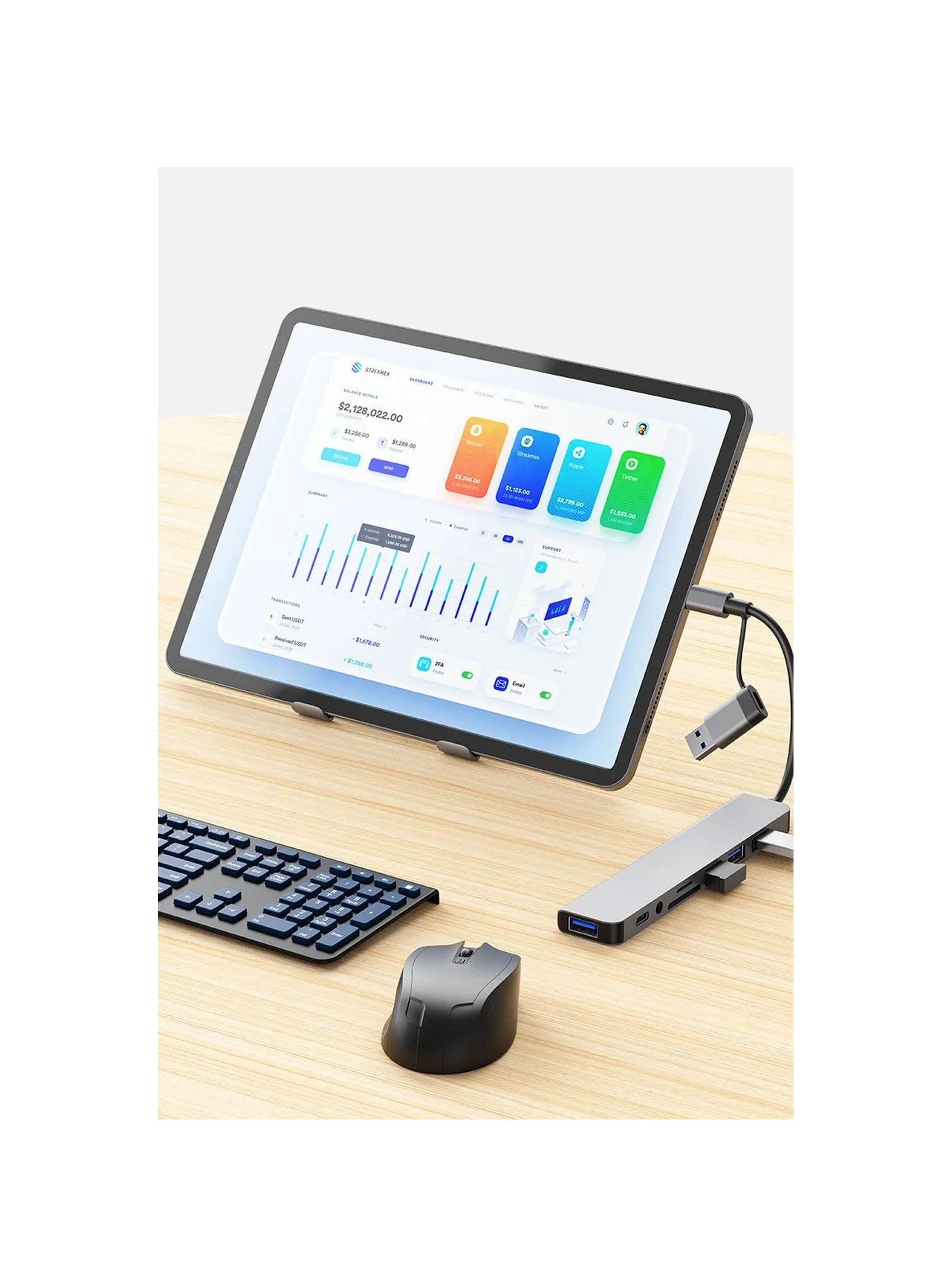 Concentrador USB-C Multifunción 7 en 1 con Puertos USB 3.0, HDMI, Lectores SD/TF y Conector de Audio-3