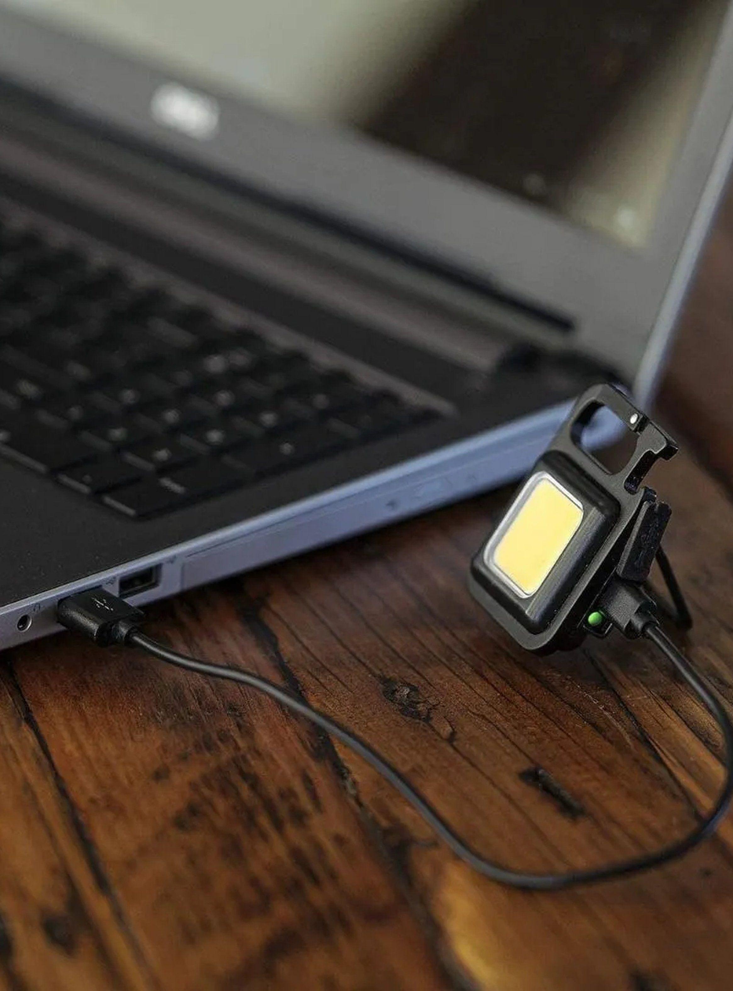 Linterna LED Recargable Portátil COB Negra-2