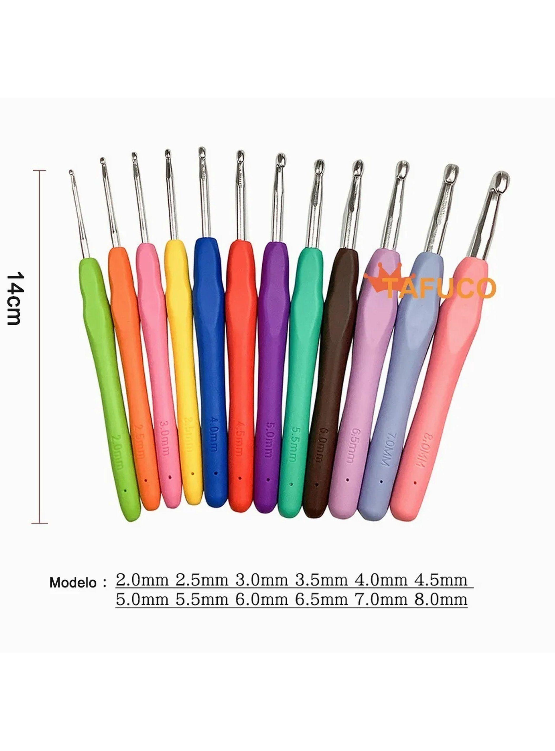 Set de Ganchos de Tejer 2mm-7mm Multicolor Ergonómicos-2