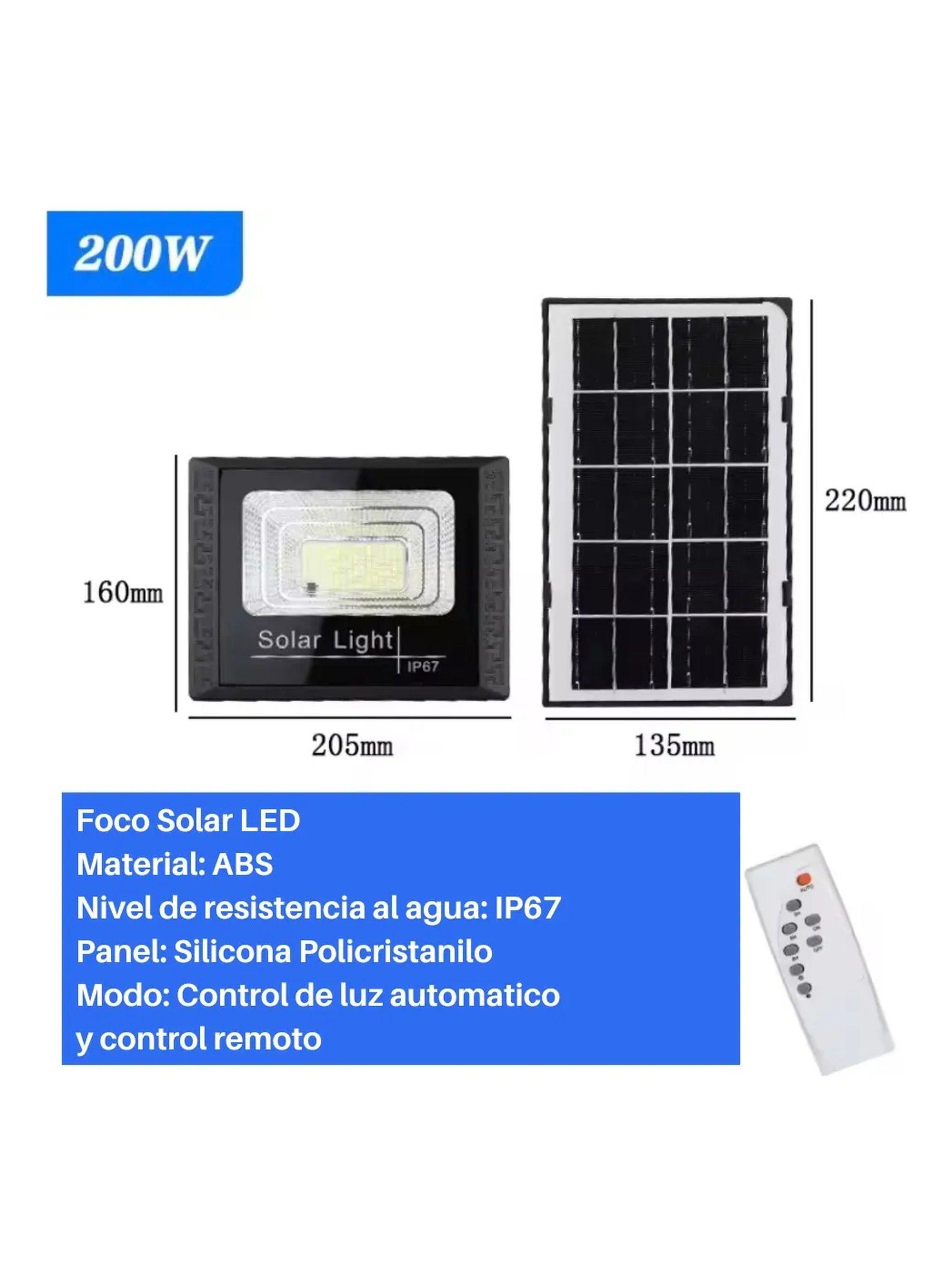 Luz Solar Exterior IP67 200W Control Remoto-7