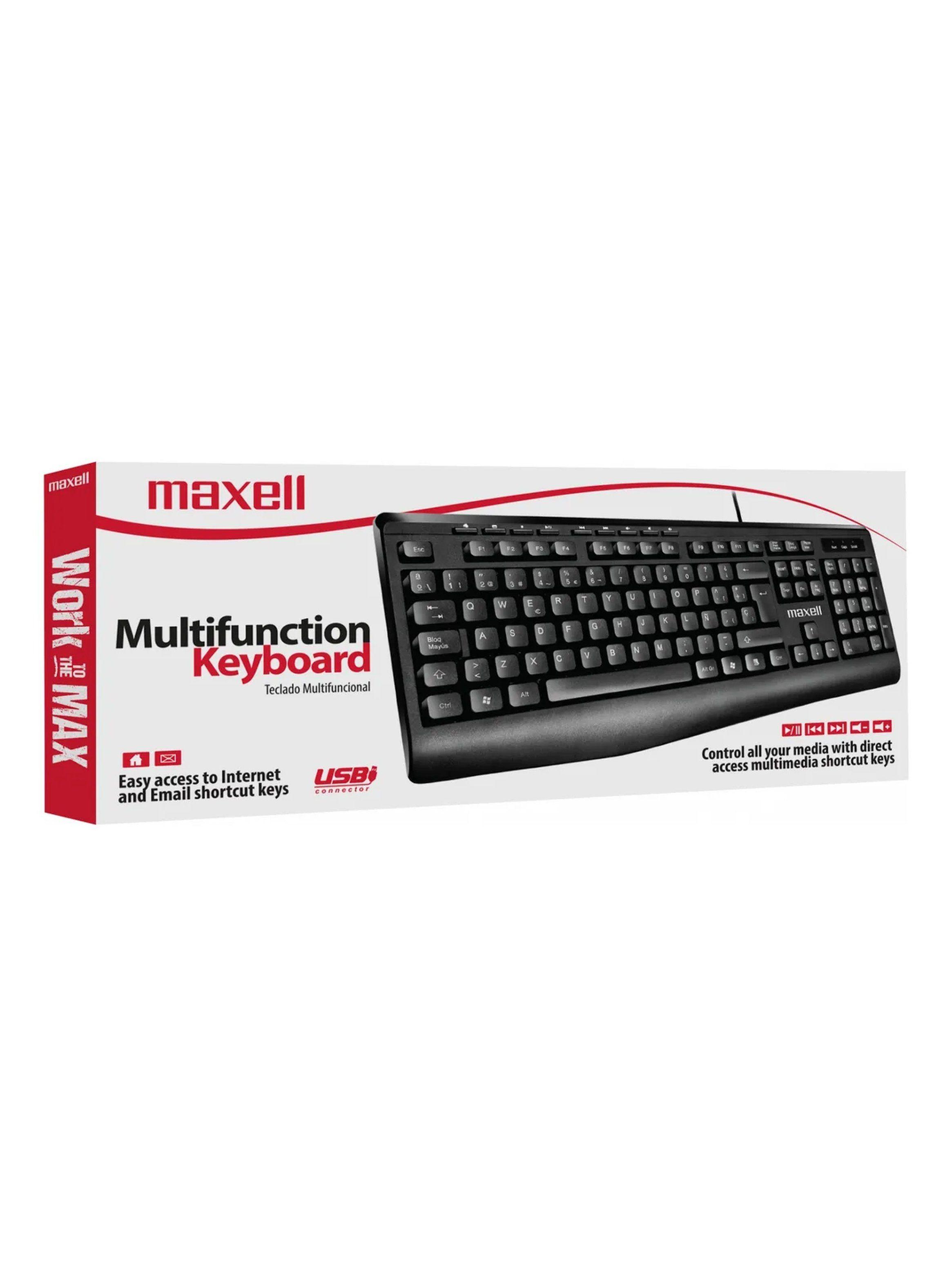 Teclado Multifuncional USB Conector Negro-1
