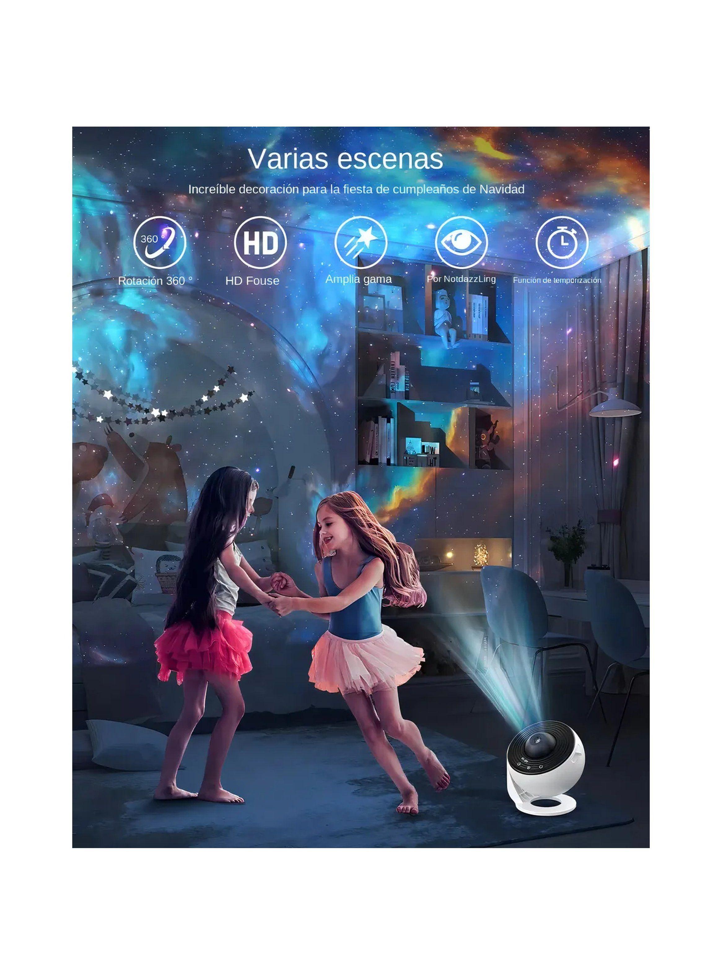 Proyector de Estrellas LED Temporizador Discos Intercambiables-3