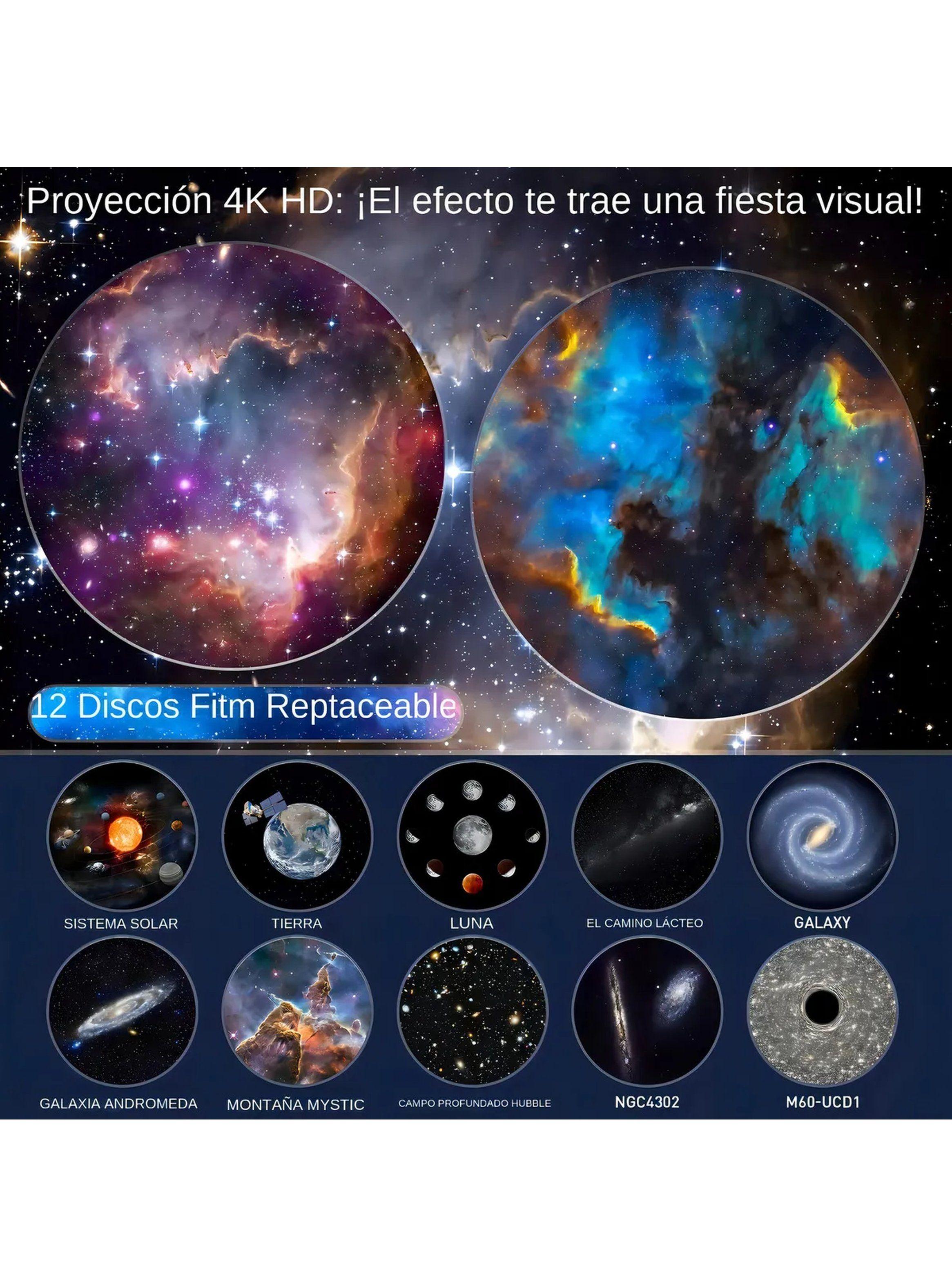 Proyector de Estrellas LED Temporizador Discos Intercambiables-4