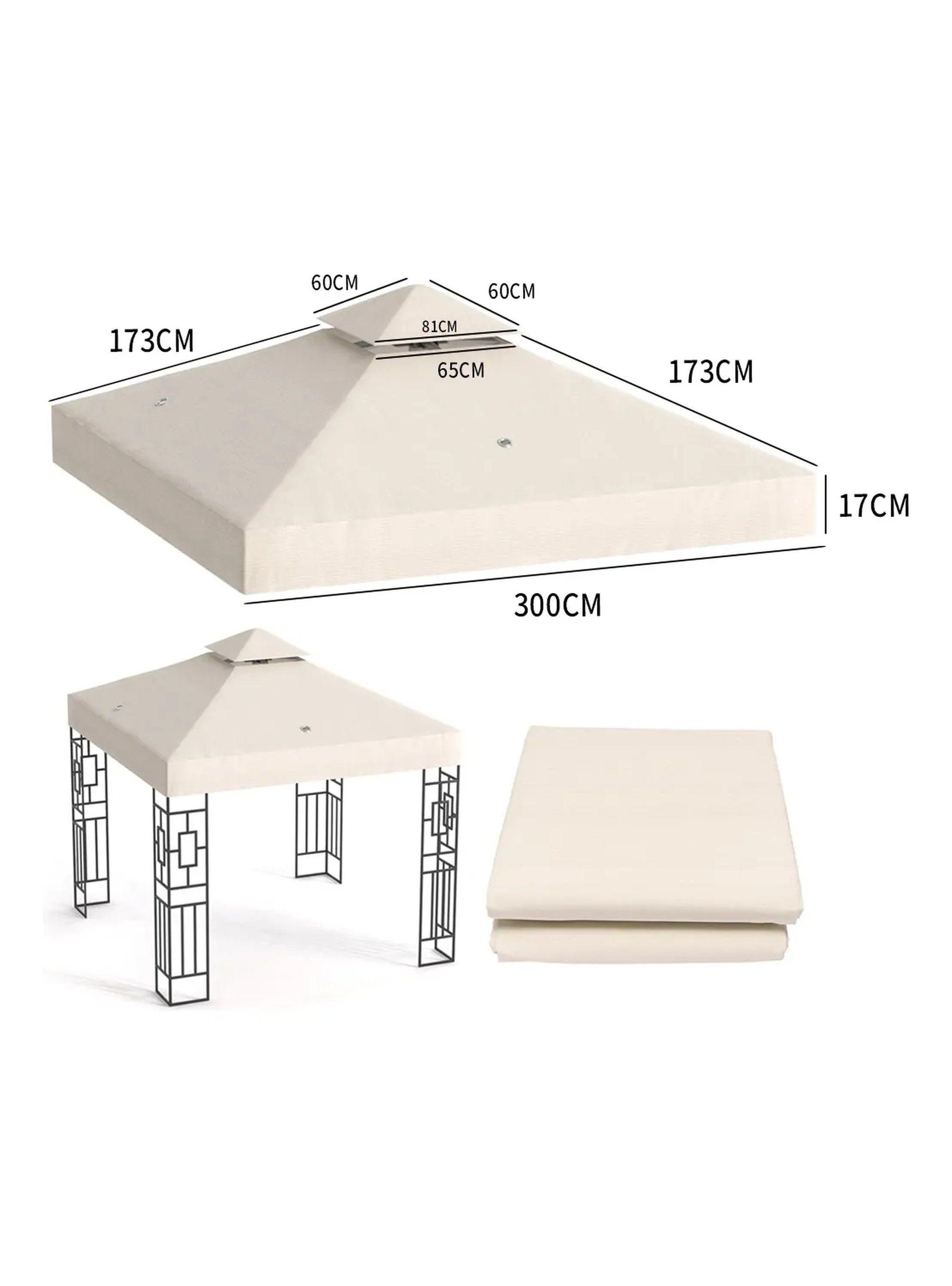 Cubierta de Repuesto para Pérgola 300x300 cm Beige Impermeable-2