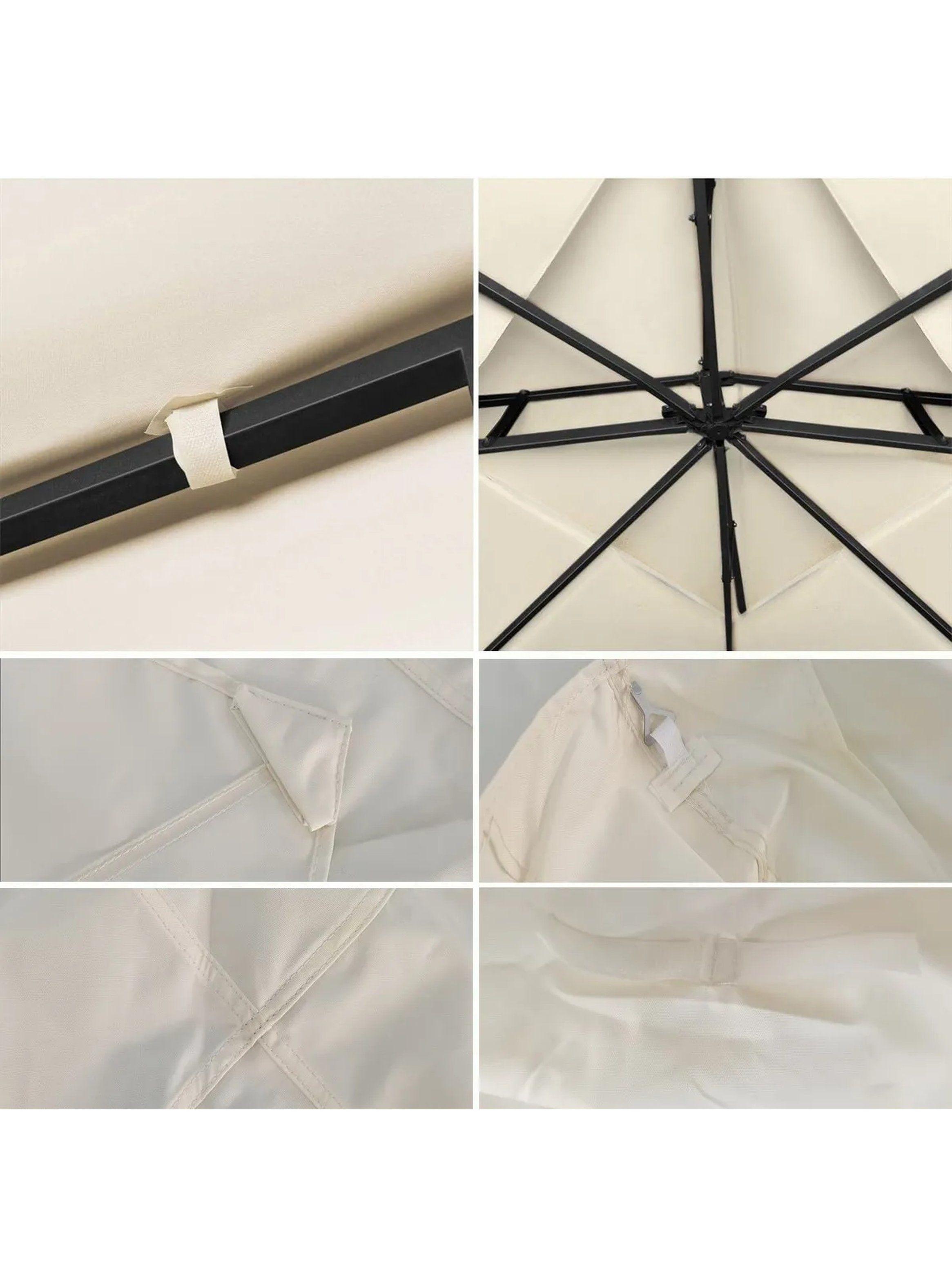 Cubierta de Repuesto para Pérgola 300x300 cm Beige Impermeable-3