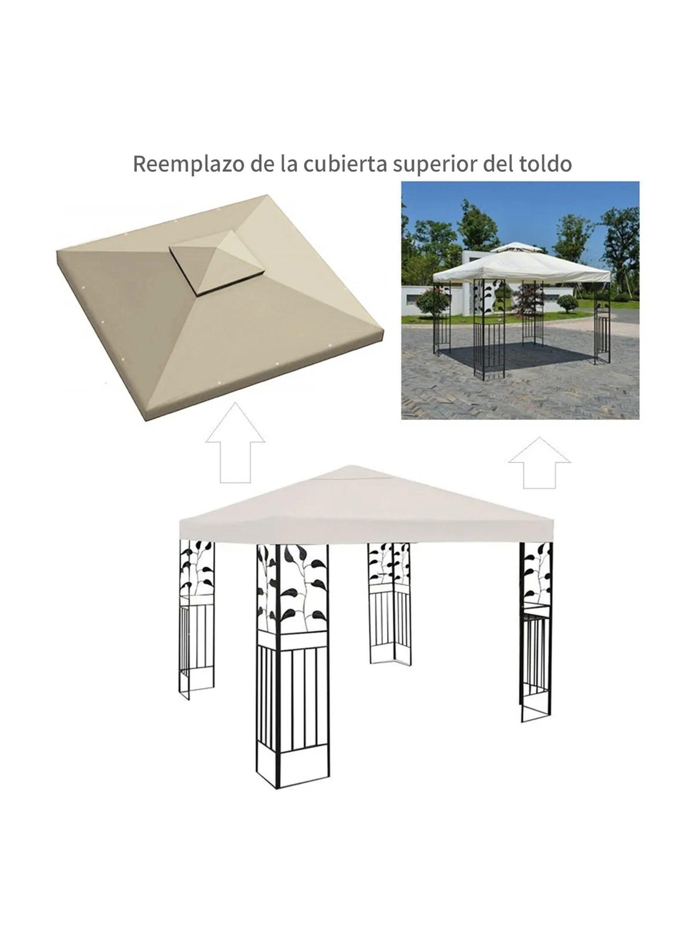 Cubierta de Repuesto para Pérgola 300x300 cm Beige Impermeable-6