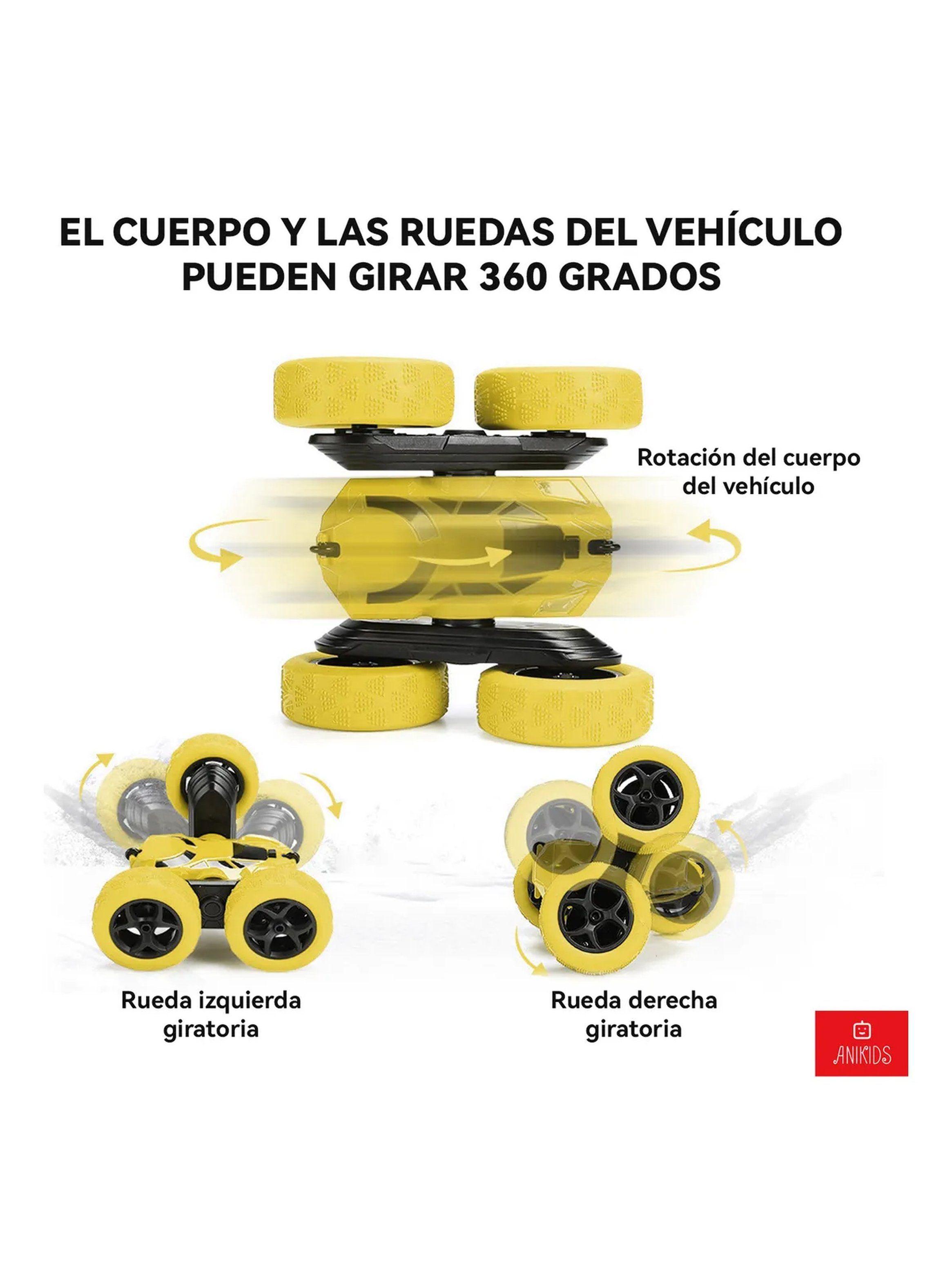 Auto de Juguete Acrobático RC 360° Amarillo 2.4GHz-2