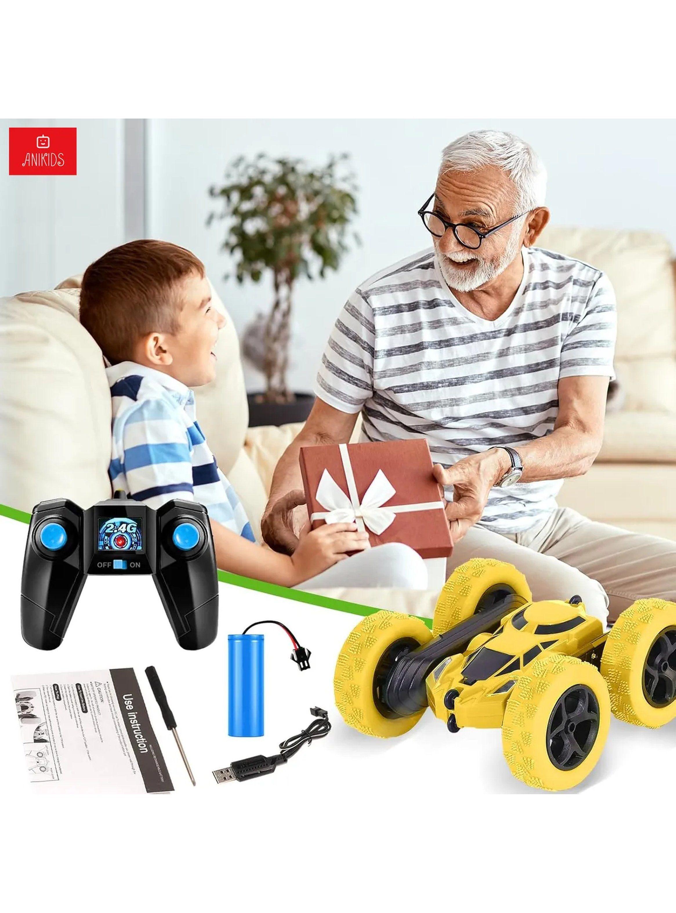 Auto de Juguete Acrobático RC 360° Amarillo 2.4GHz-6