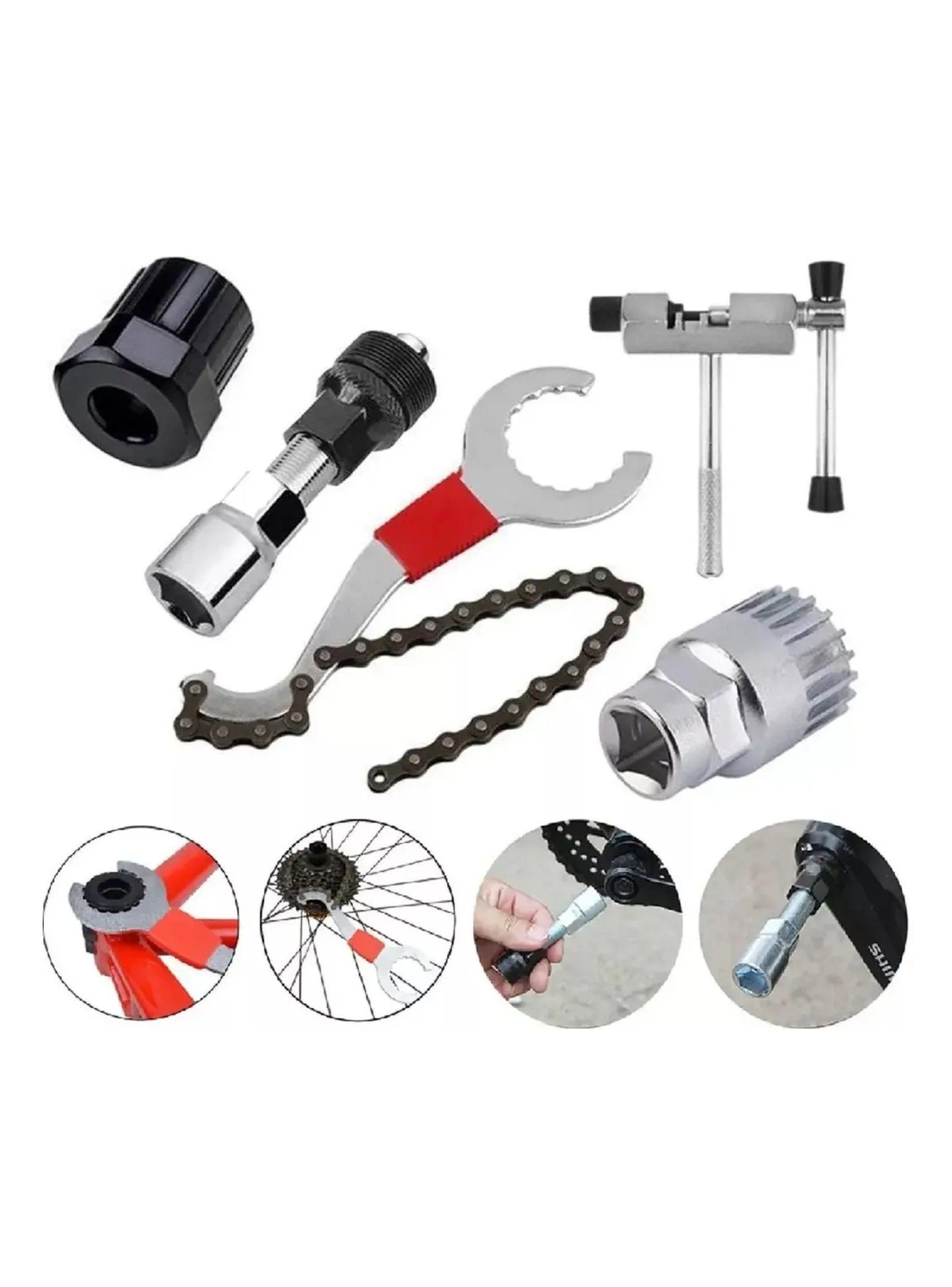 Kit de Herramientas para Bicicleta Desmonta Cassettes y Cadena Acero-0