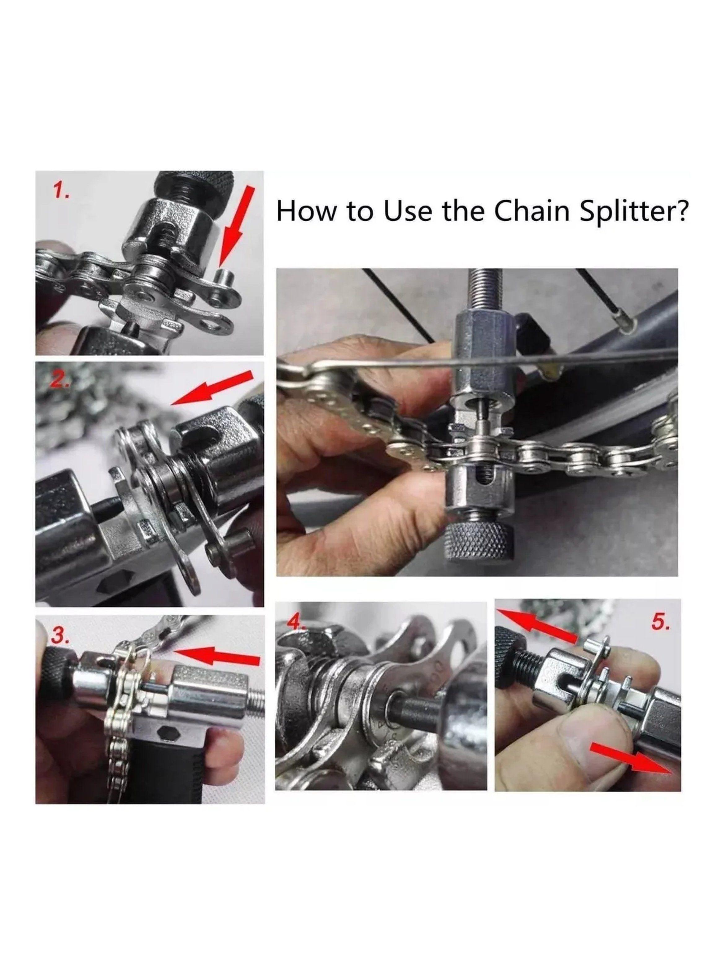 Kit de Herramientas para Bicicleta Desmonta Cassettes y Cadena Acero-7