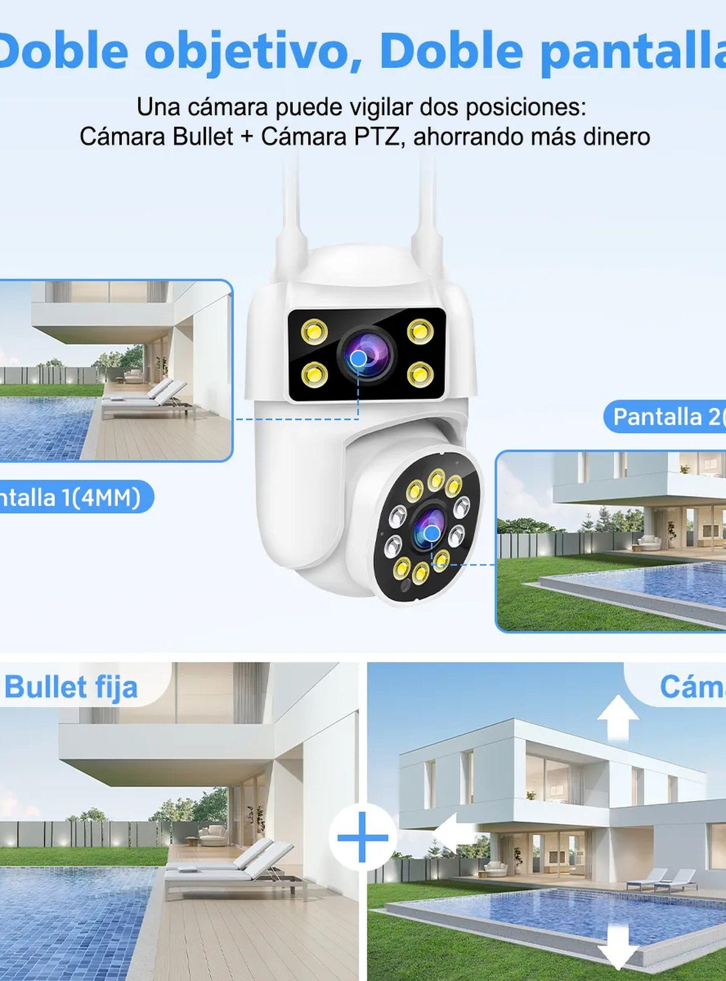 Cámara de Seguridad WiFi Exterior 8MP Doble Lente Impermeable IP66-2