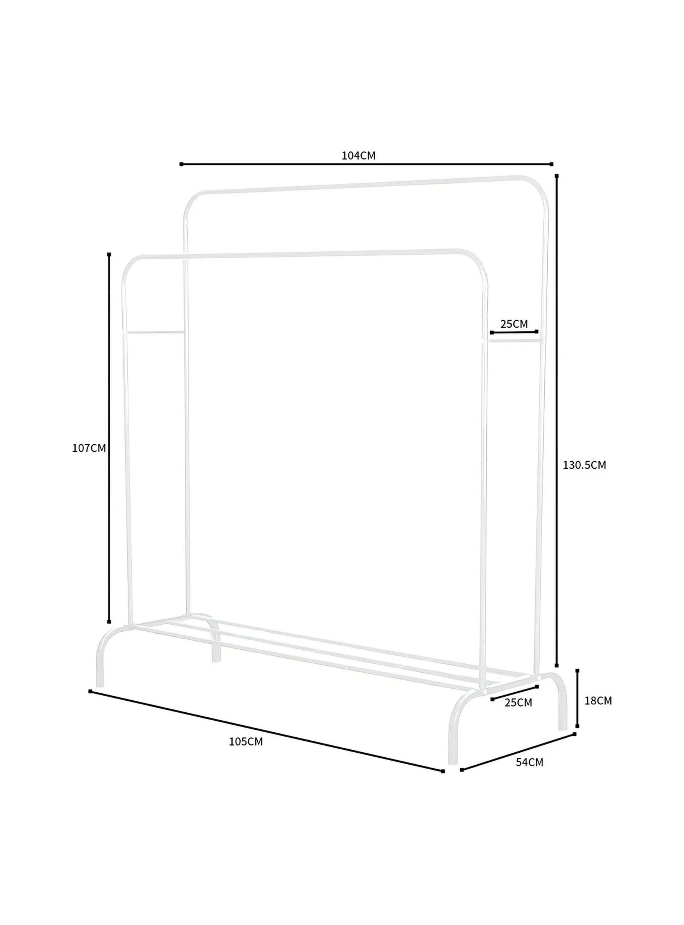 Organizador de Ropa con Doble Barra Metal Blanco Ajustable -4