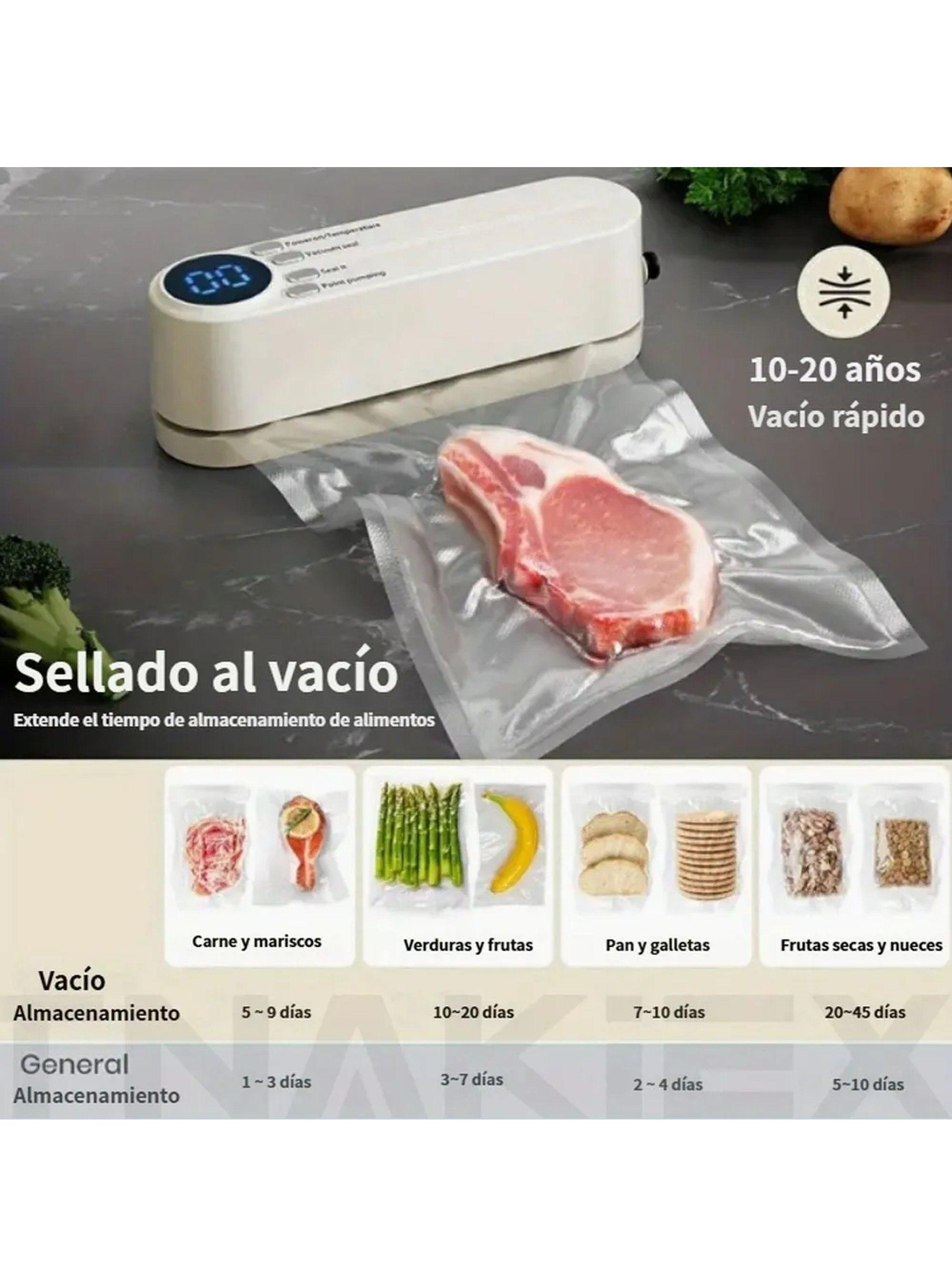 Sellador Al Vacío Portátil Multifunción Pantalla Táctil Blanco-2