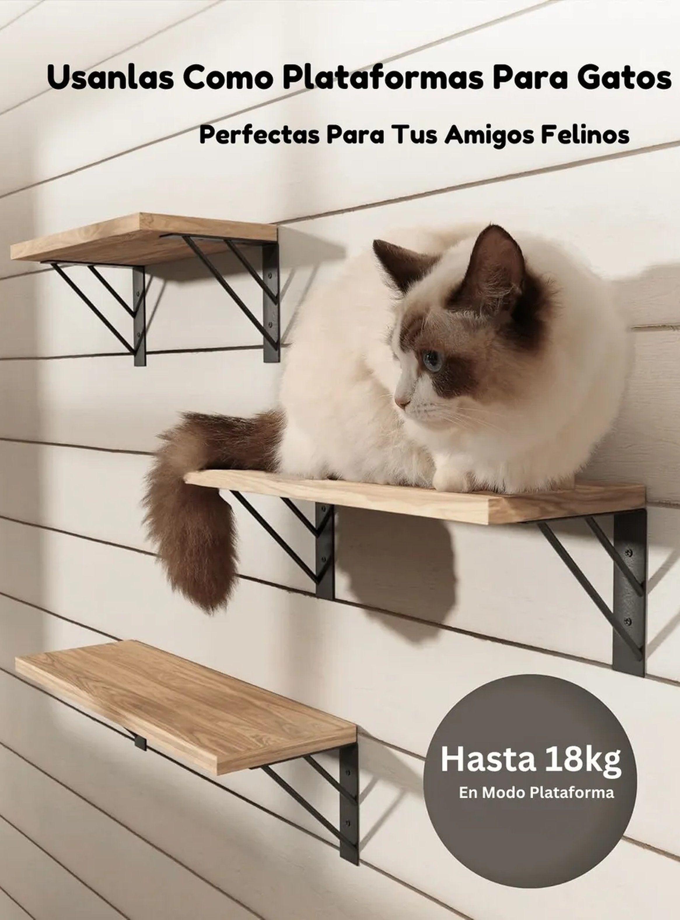 Estantes Flotantes de Madera con Soportes de Metal Negro 3 Tamaños-6