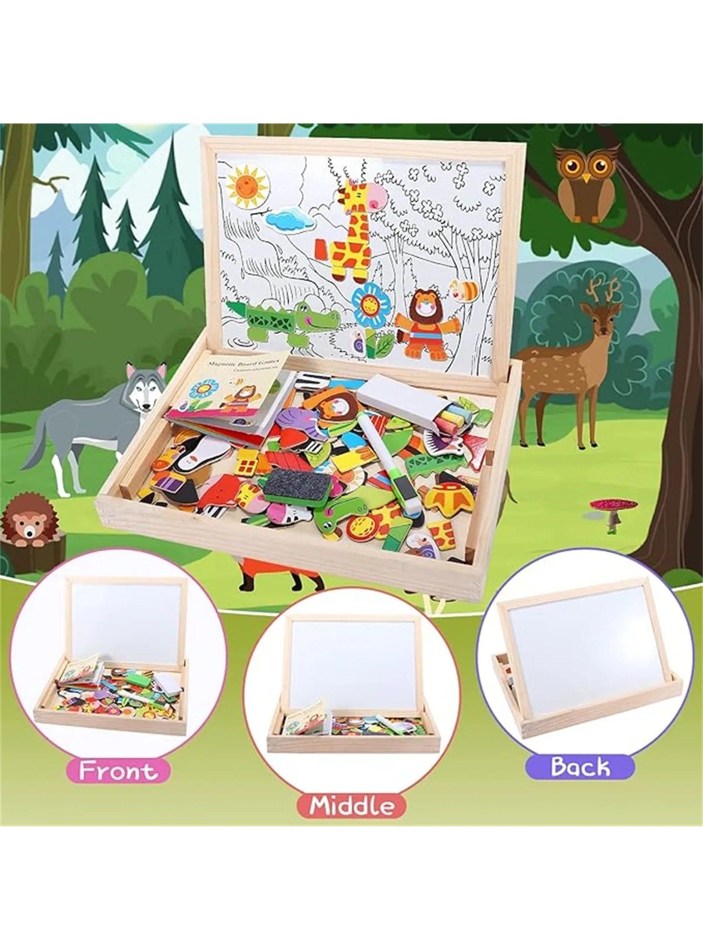 Tablero Magnético Infantil Doble Cara Animales Y Rotuladores-2