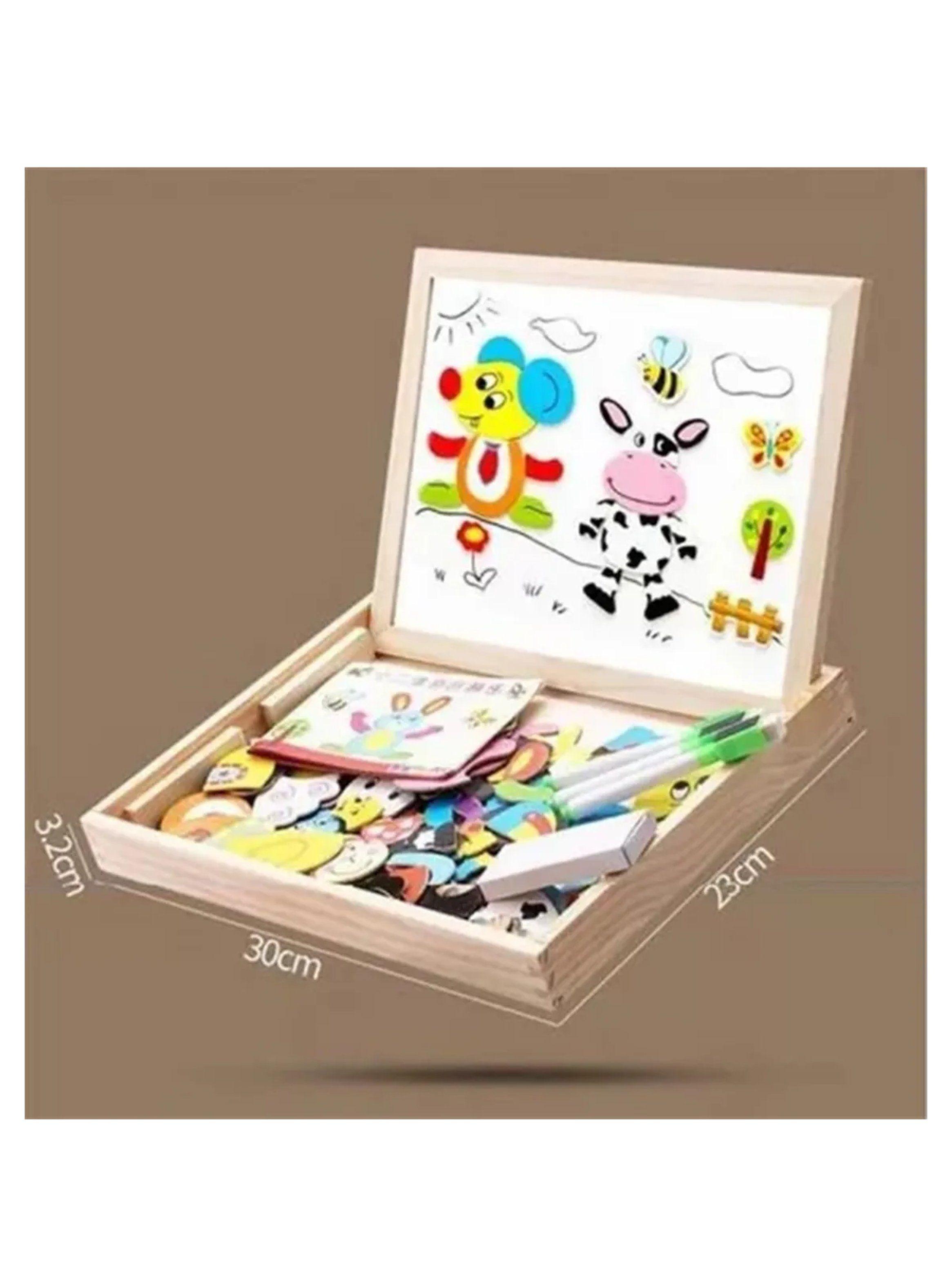 Tablero Magnético Infantil Doble Cara Animales Y Rotuladores-5