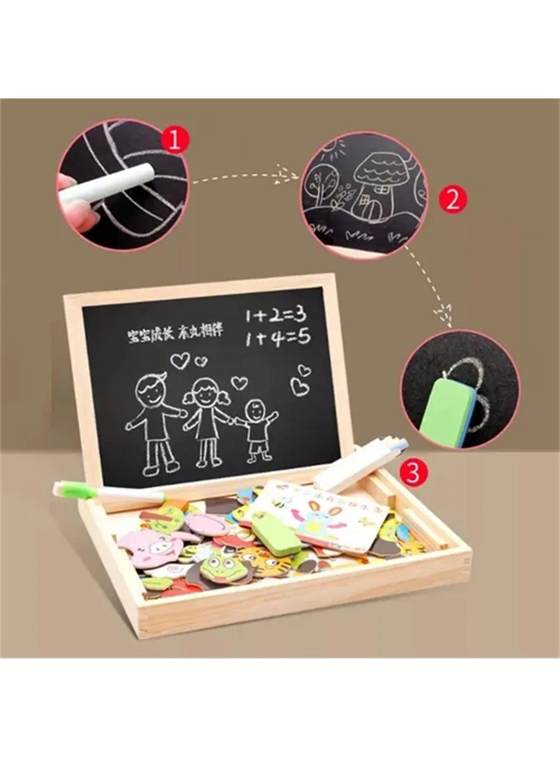 Tablero Magnético Infantil Doble Cara Animales Y Rotuladores-6