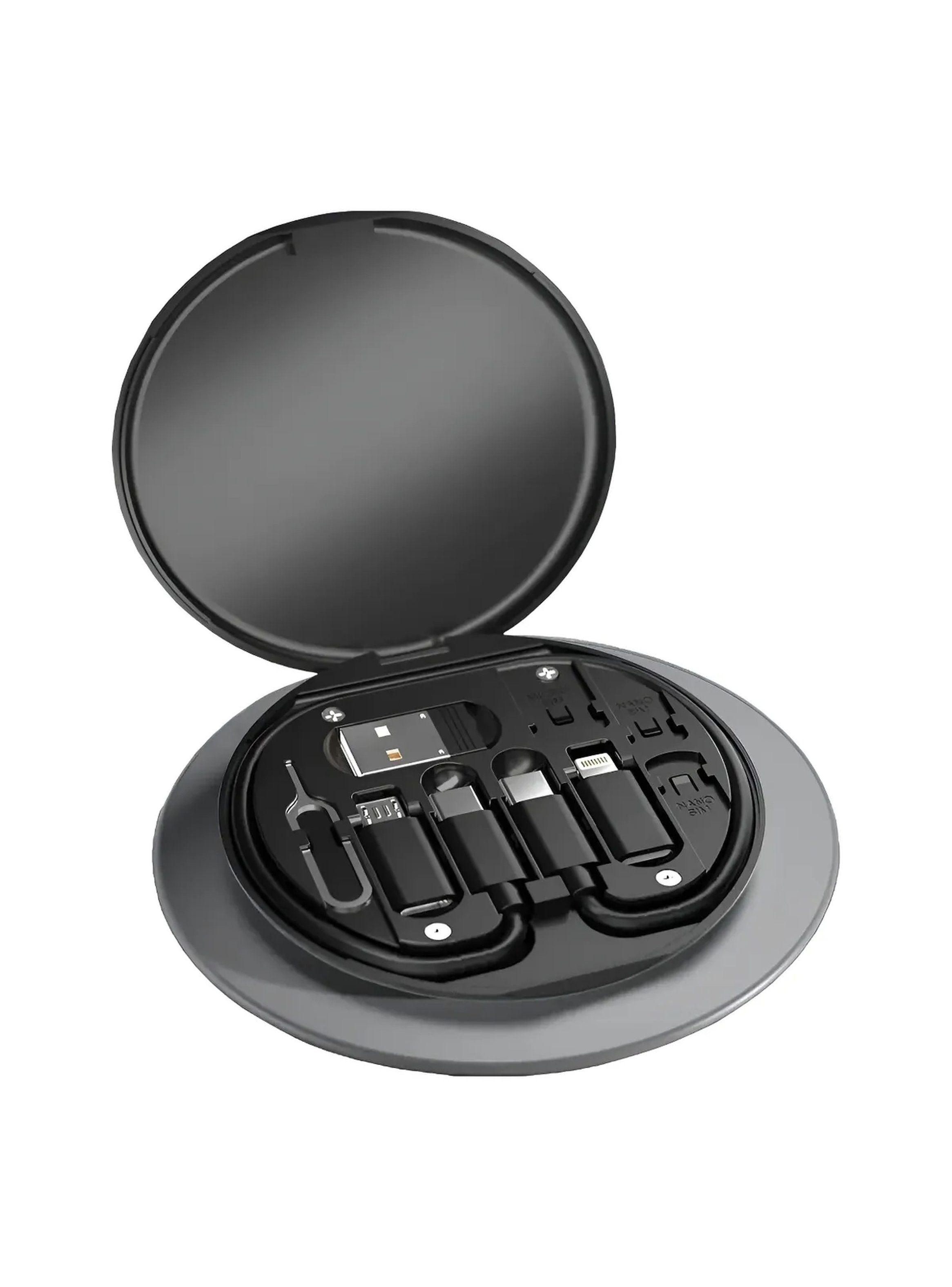 Soporte y Kit de Carga Móvil Universal con Cable Adaptadores y Base Plegable -0