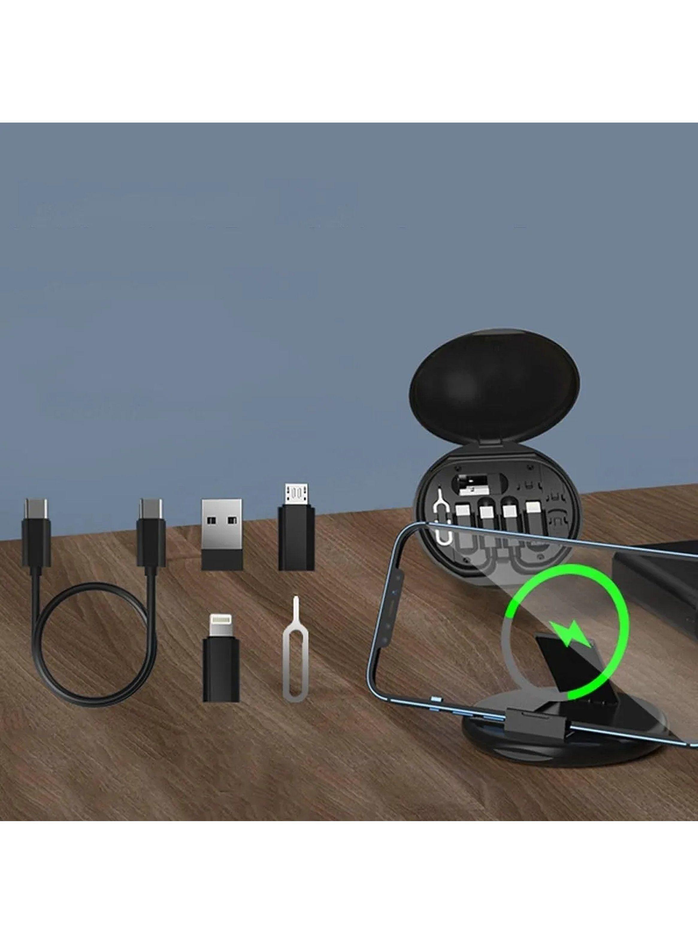 Soporte y Kit de Carga Móvil Universal con Cable Adaptadores y Base Plegable -1
