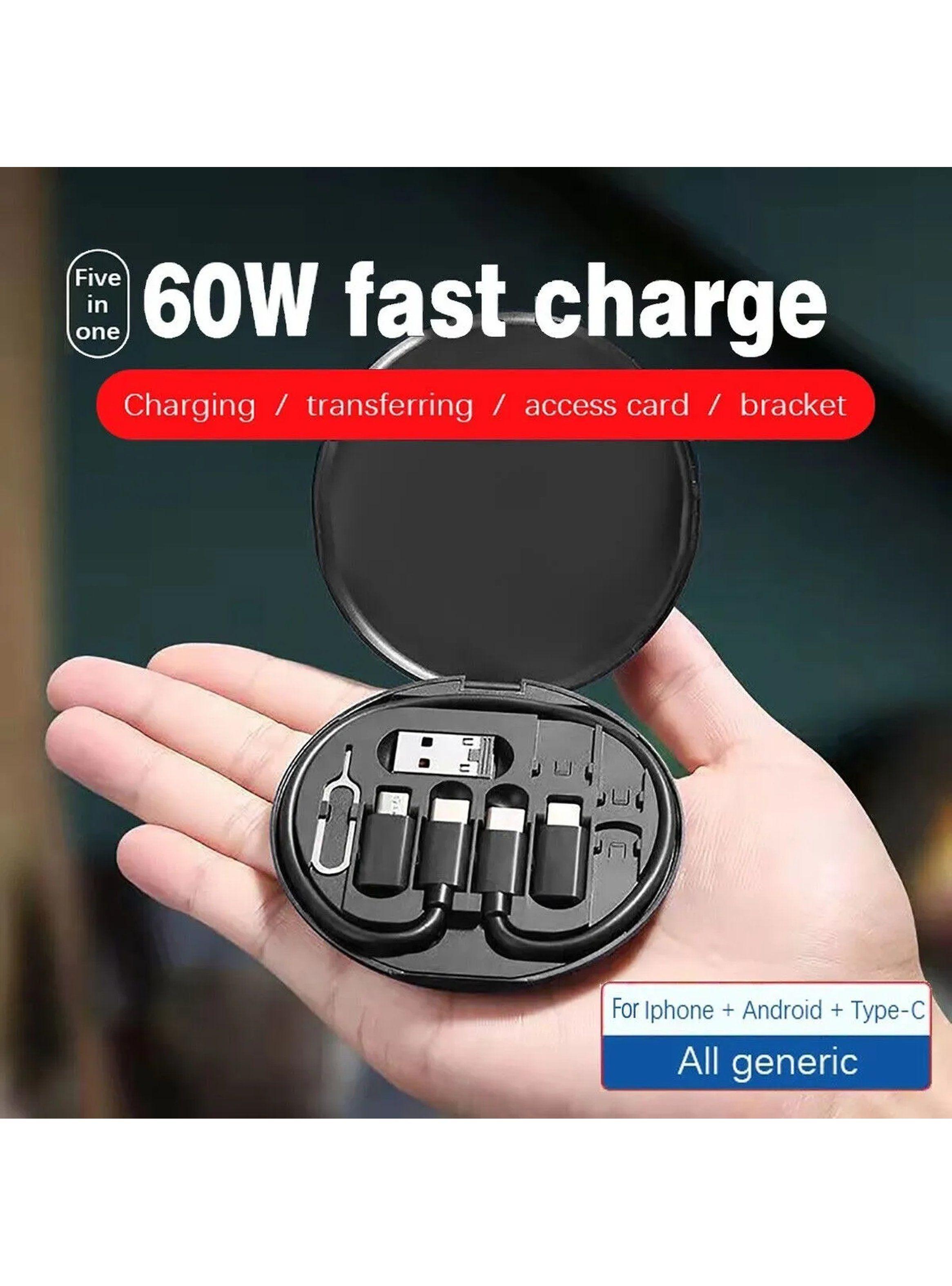 Soporte y Kit de Carga Móvil Universal con Cable Adaptadores y Base Plegable -4