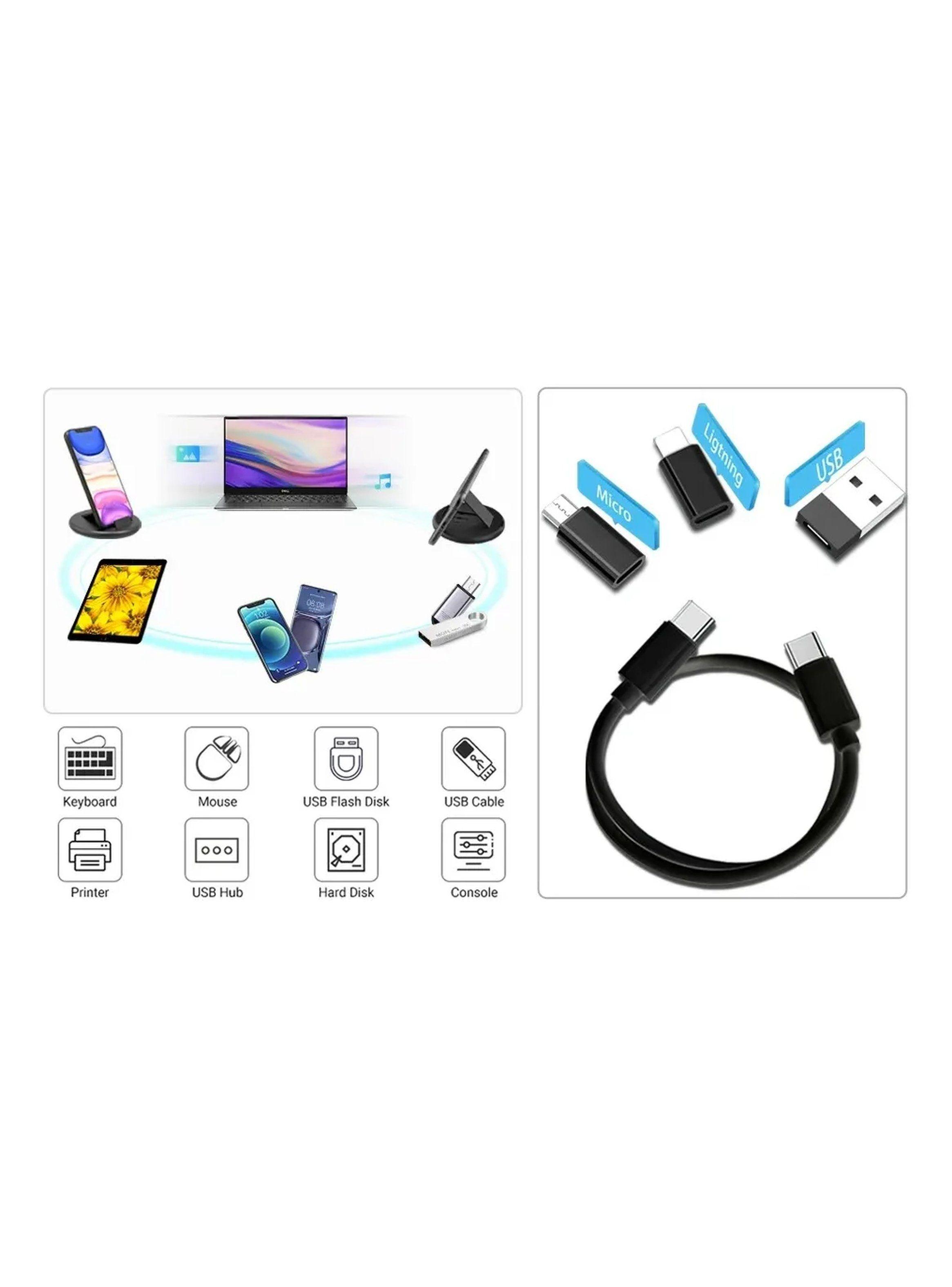 Soporte y Kit de Carga Móvil Universal con Cable Adaptadores y Base Plegable -5