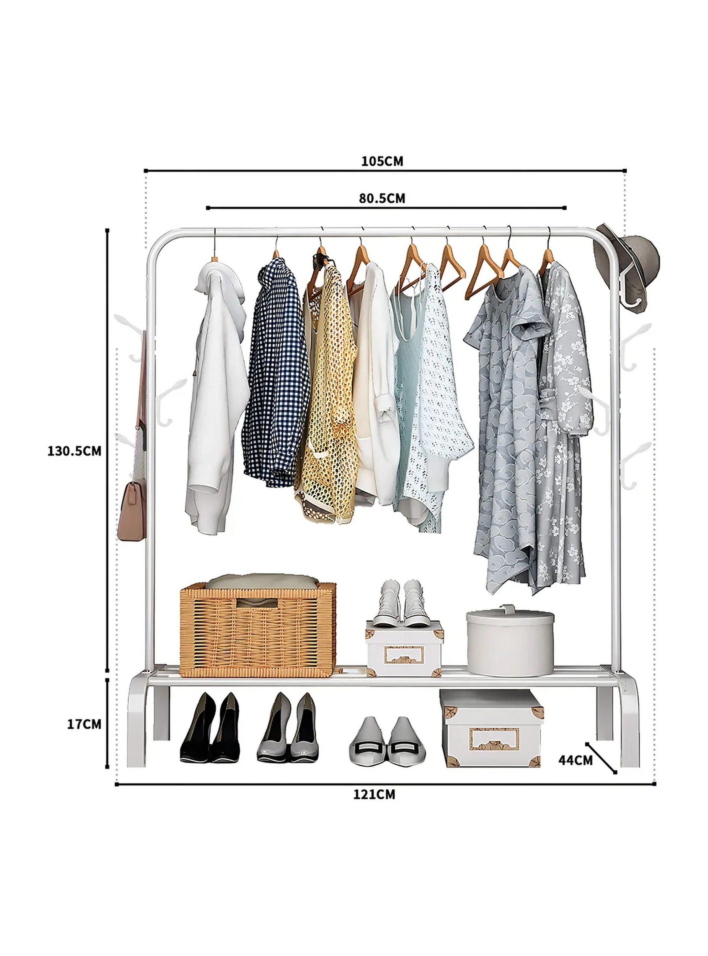 Organizador de Ropa de Metal 25MM con Ganchos Laterales Capacidad 25kg-7