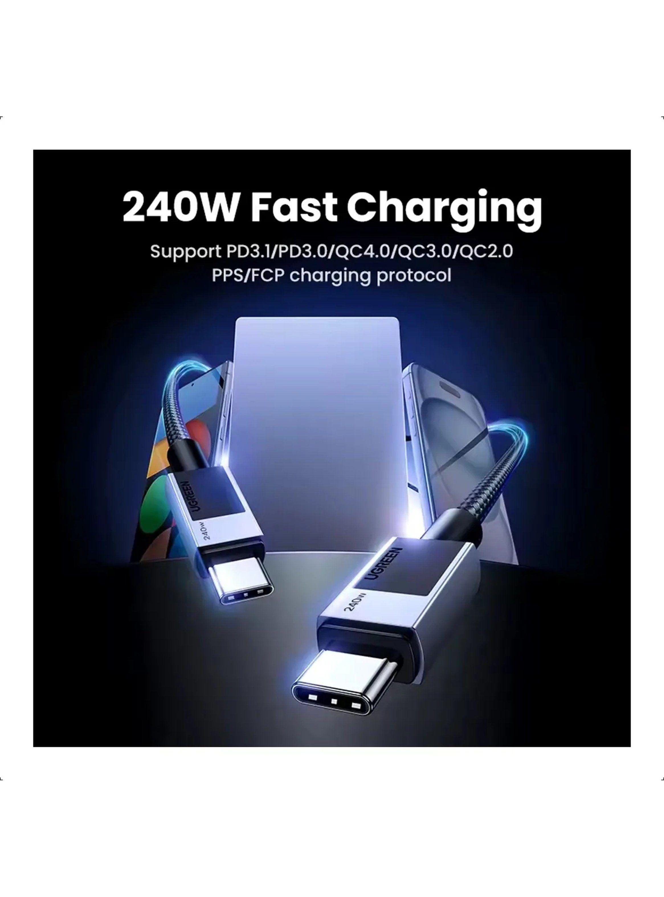 Cable USB-C PD240W Carga Rápida Nylon-1