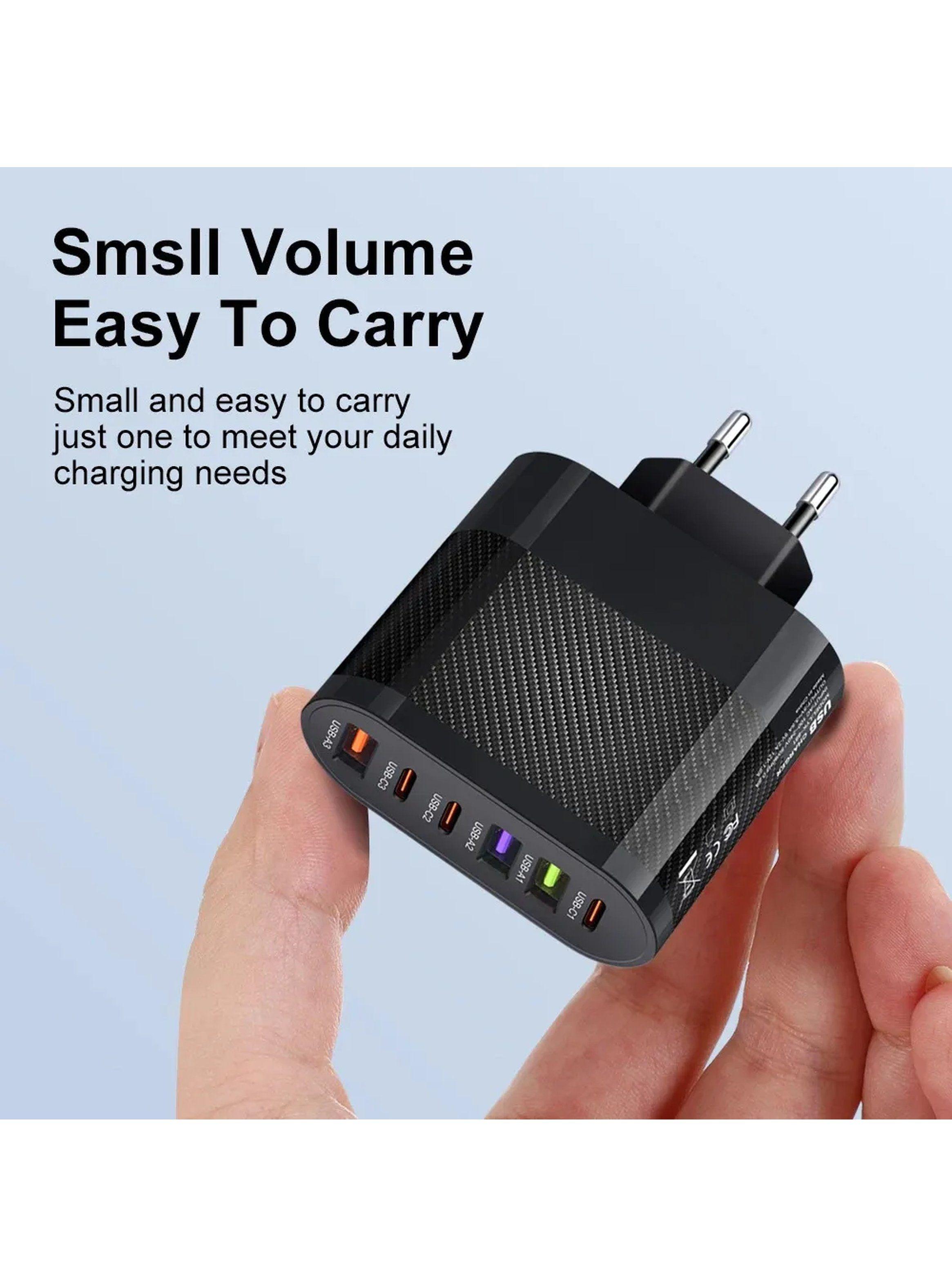 Cargador USB de Pared 65W 6 Puertos Carga Rápida-5