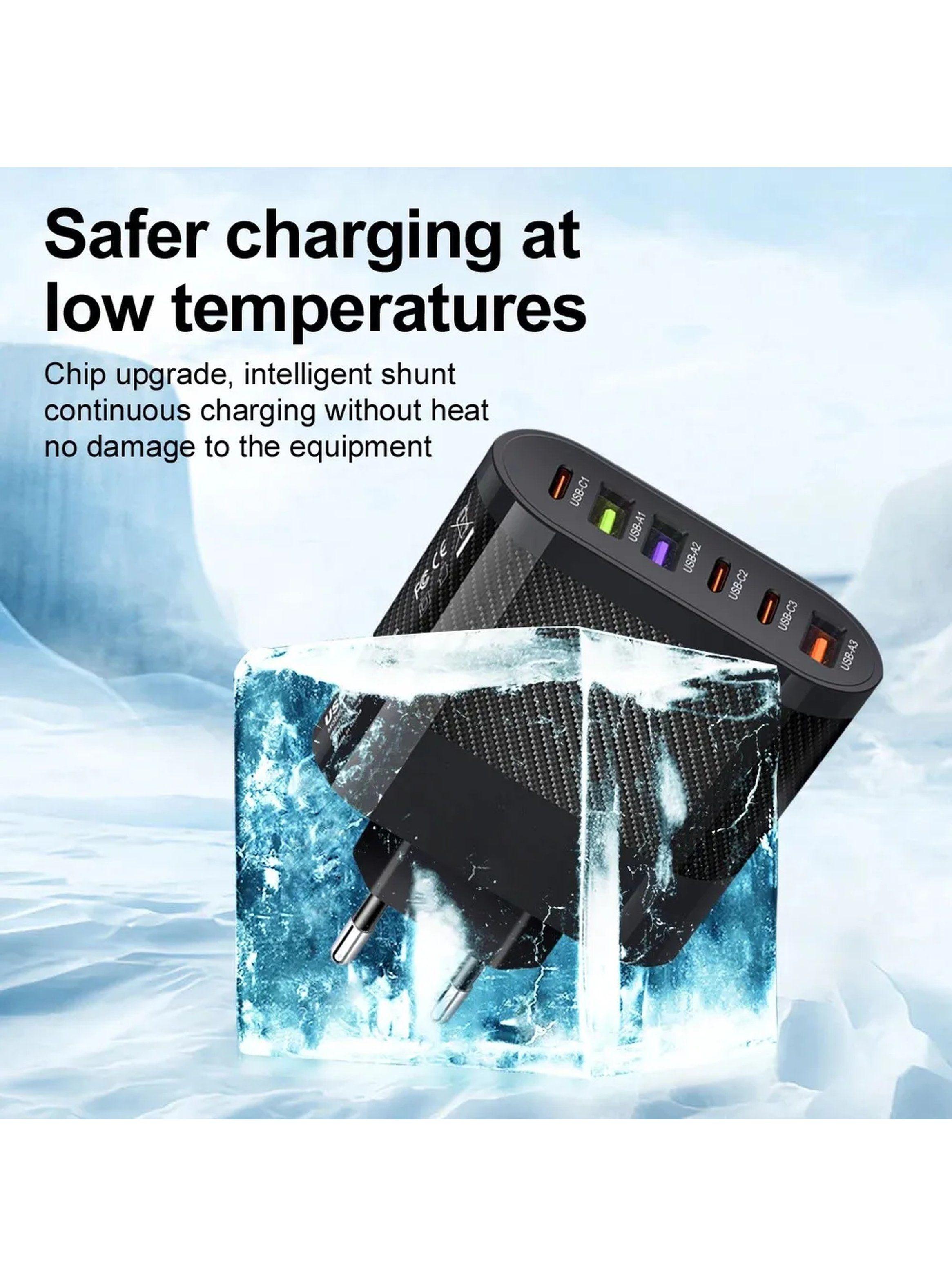 Cargador USB de Pared 65W 6 Puertos Carga Rápida-7